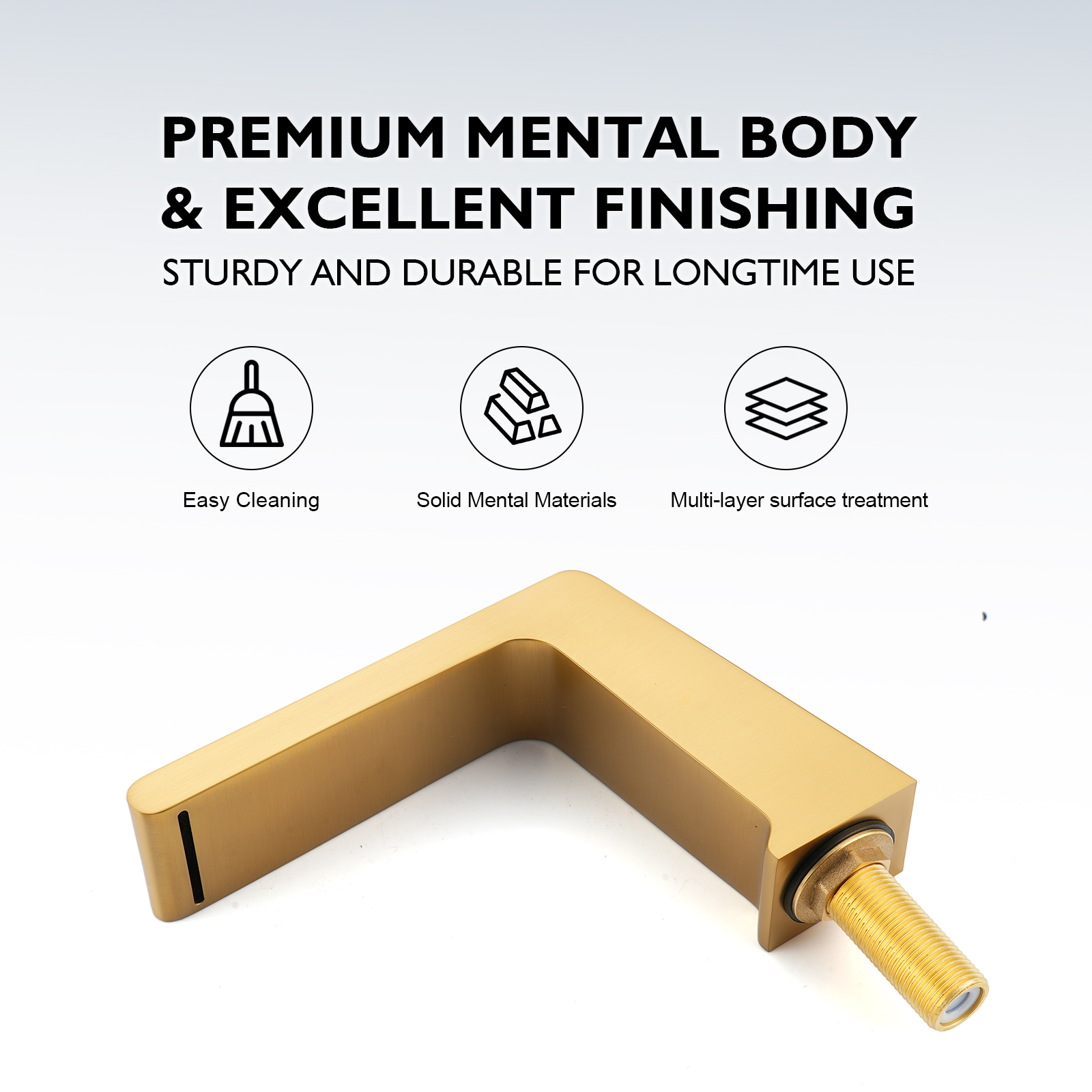 3-Hole Deck-Mounted Waterfall Basin Faucet Bathroom Sink Faucet