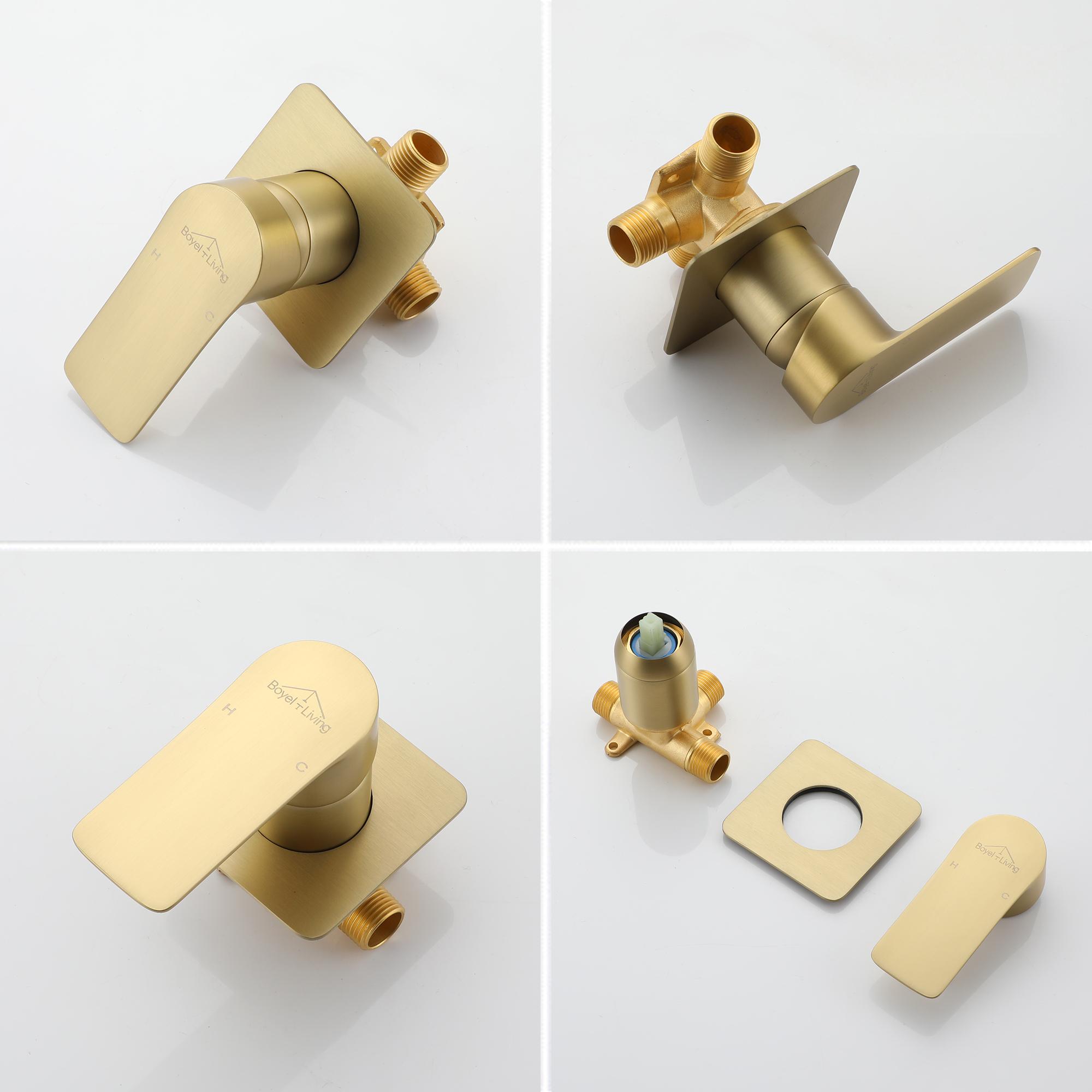 Wall Mounted Single Handle Waterfall Bathroom Sink Faucet with Rough-in Valve