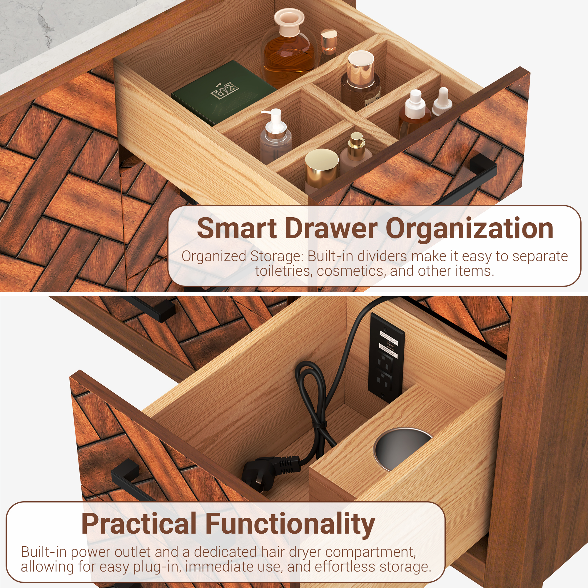84-inch Freestanding Bathroom Vanity with Double Sink and Engineering Stone Top