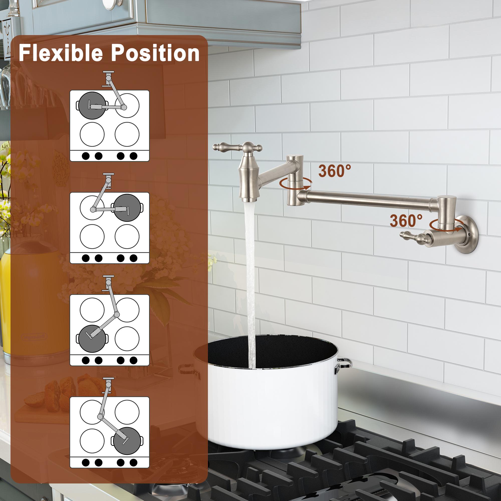 Retro Solid Brass Folding Kitchen Faucet with Aerated High-Flow Water