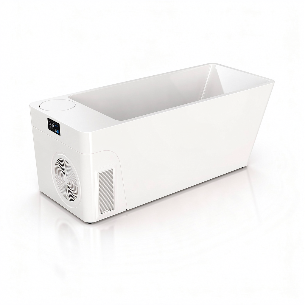 77" Luxury All-in-One Smart Recovery Ice Bath Cold Plunge Tub with Built-In 1HP Chiller