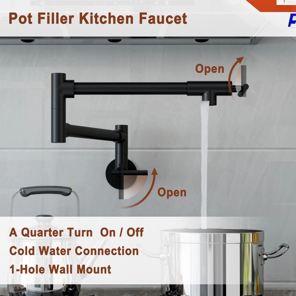 Modern Style Pot Filler Kitchen Faucet with 360° Swivel Spout