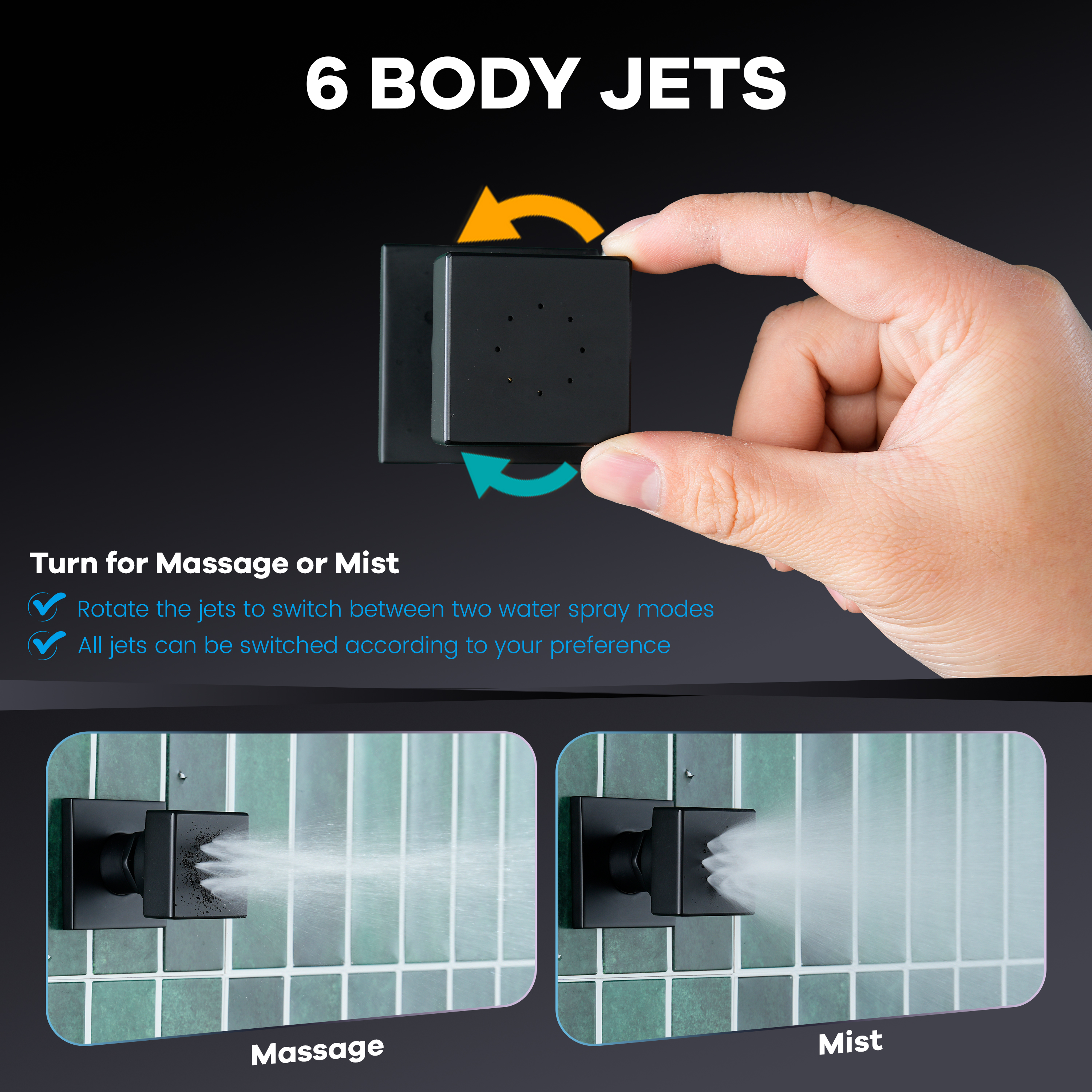 12-inch 4-Function Thermostatic Shower System with Handheld Shower