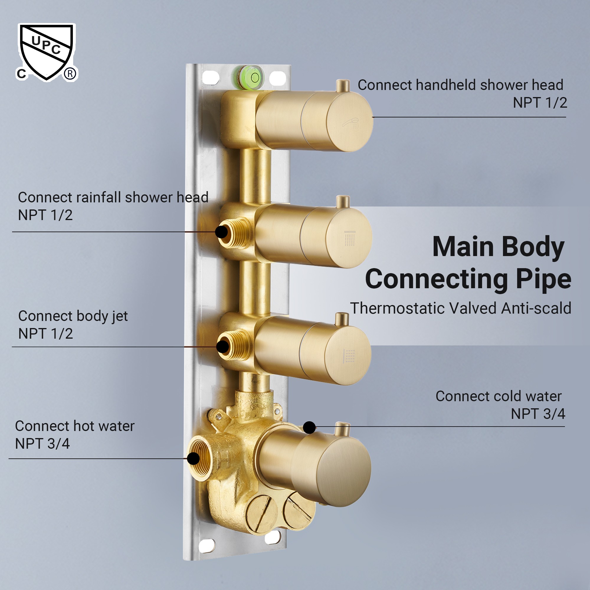 Luxury Brass Jetted 2024 Showerhead