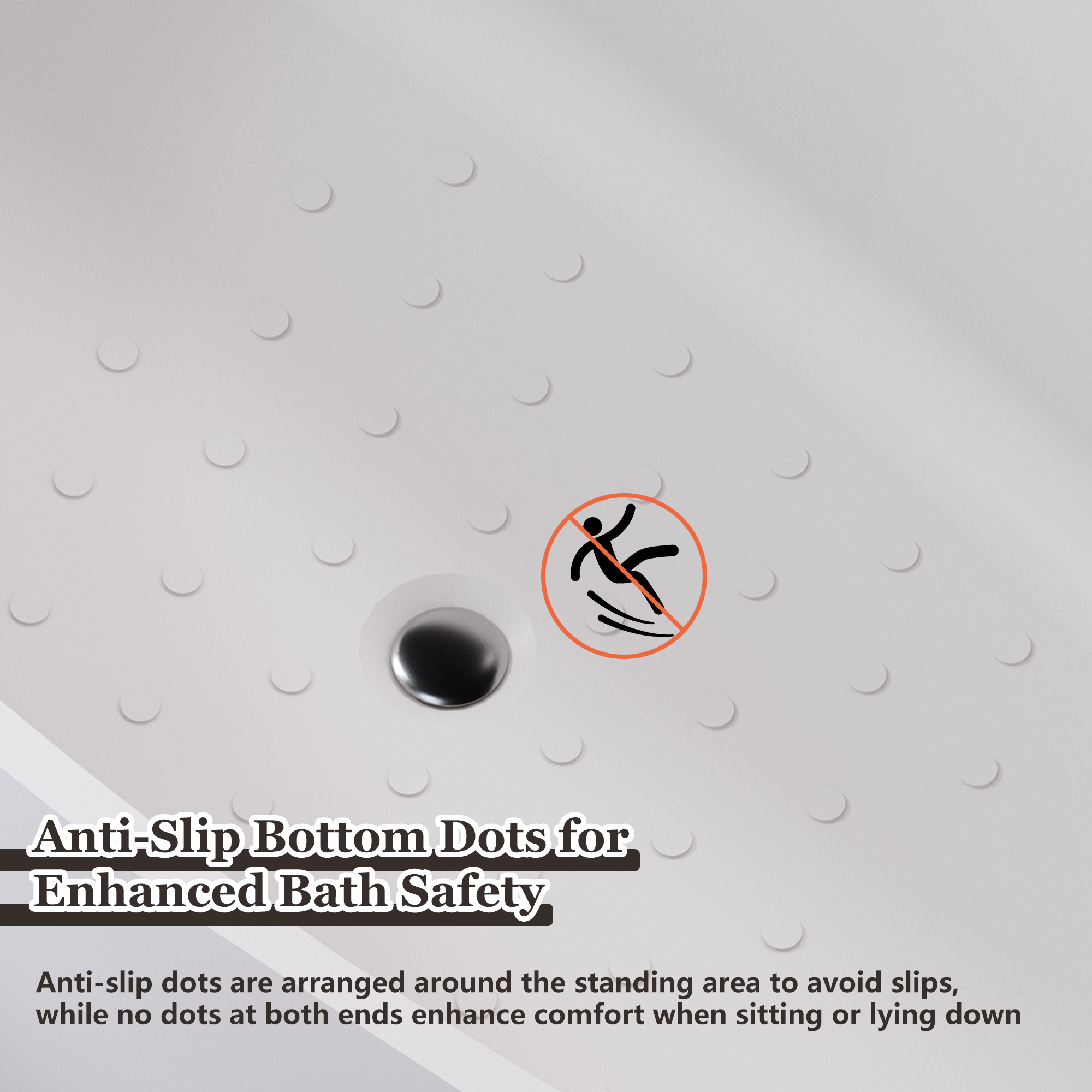 63" Matte White Solid Surface Freestanding Soaking Bathtub with One-Side Armrest