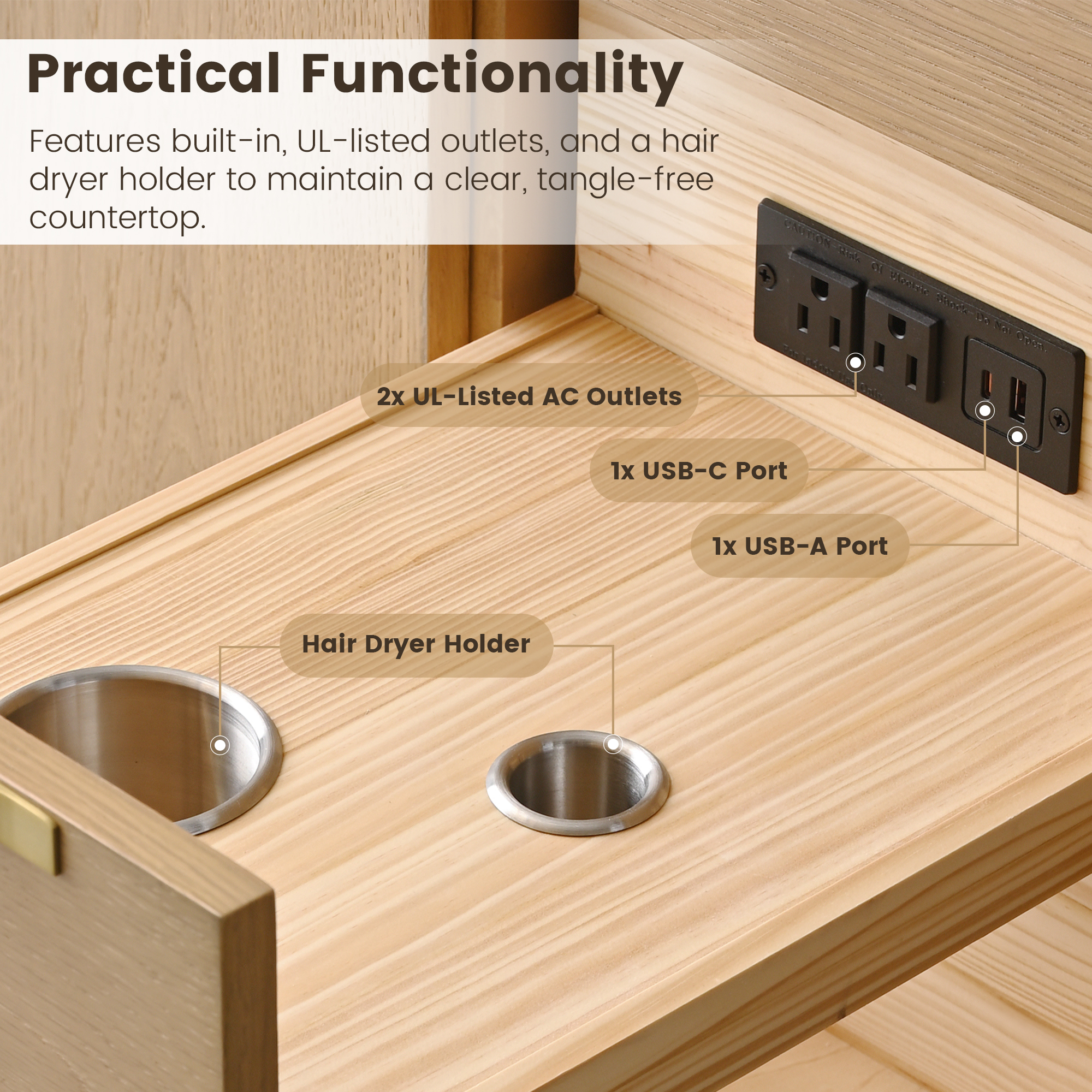 60" Bathroom Vanity with Carrara White Engineering Stone Top