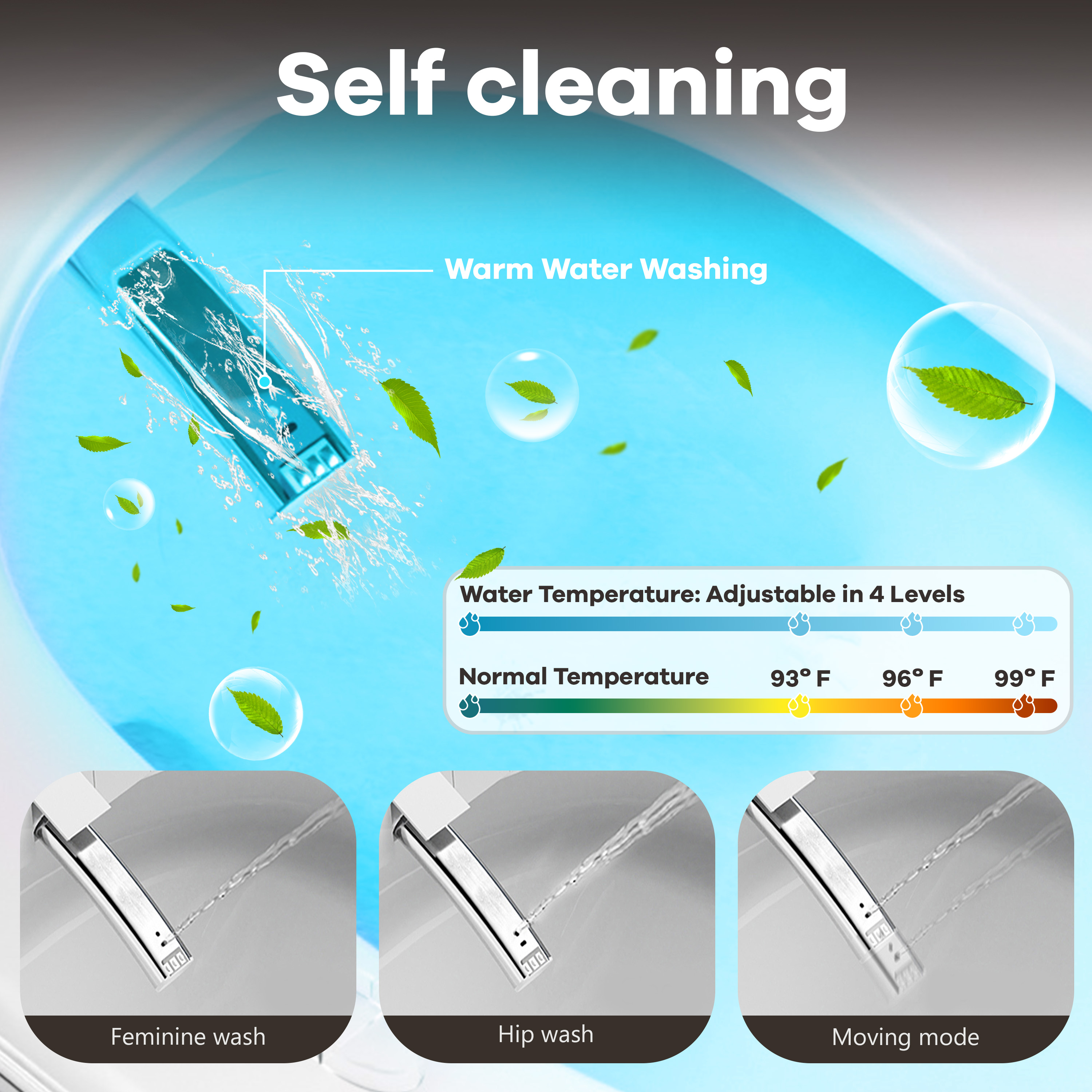 One-Piece Chair Height Elongated Smart Bidet Toilet with Auto Lid, Foam Shield Protection & Dual Flush