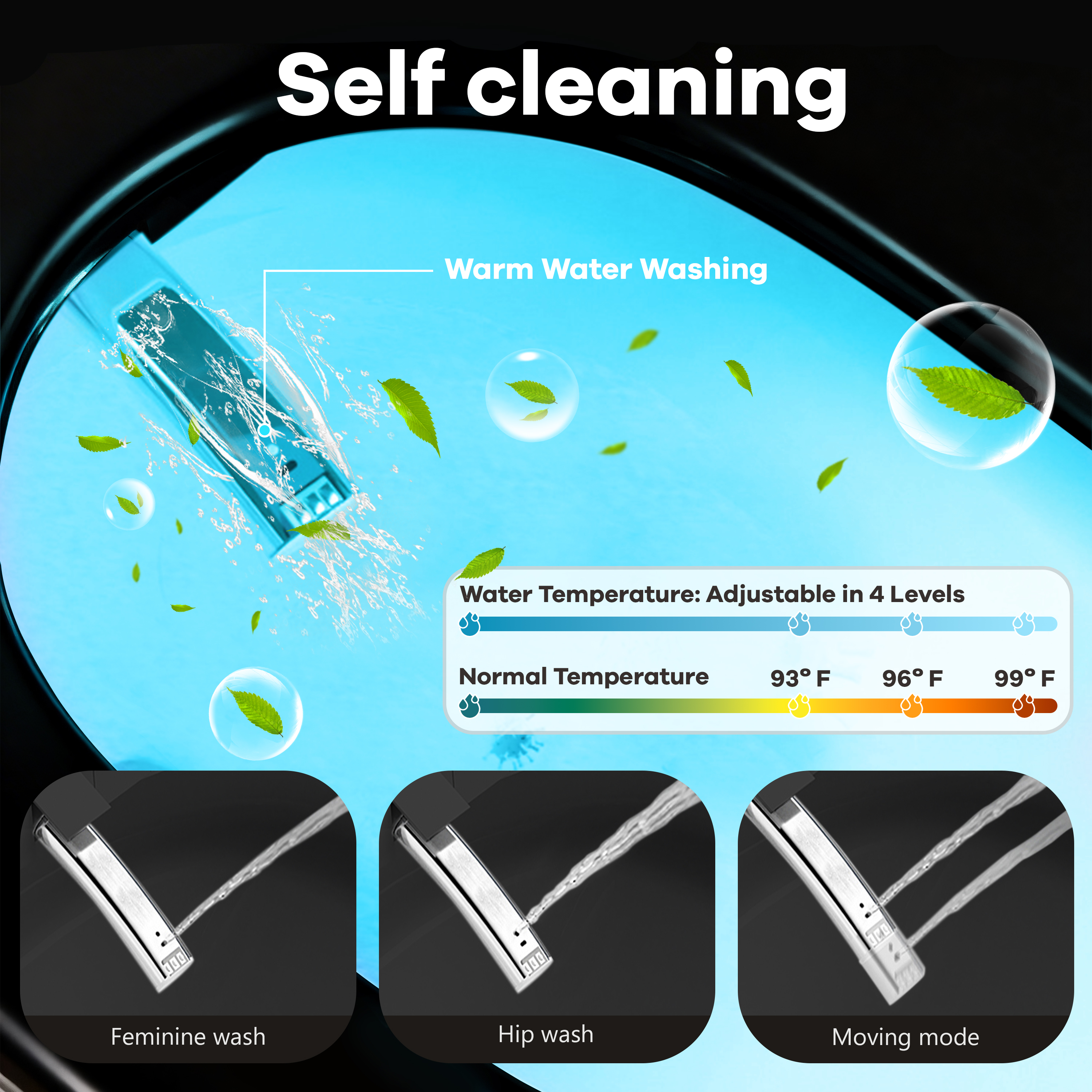 One-Piece Chair Height Elongated Smart Bidet Toilet with Auto Lid, Foam Shield Protection & Dual Flush