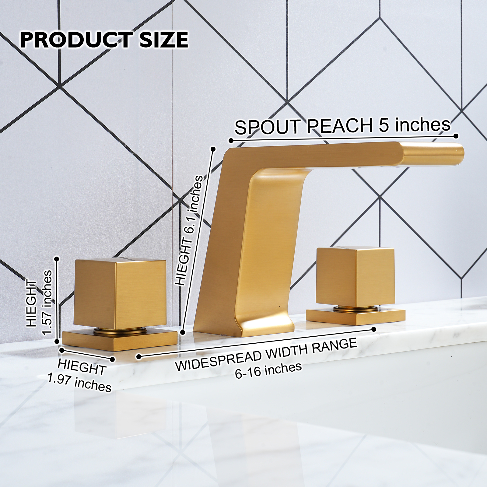 3-Hole Deck-Mounted Waterfall Basin Faucet Bathroom Sink Faucet