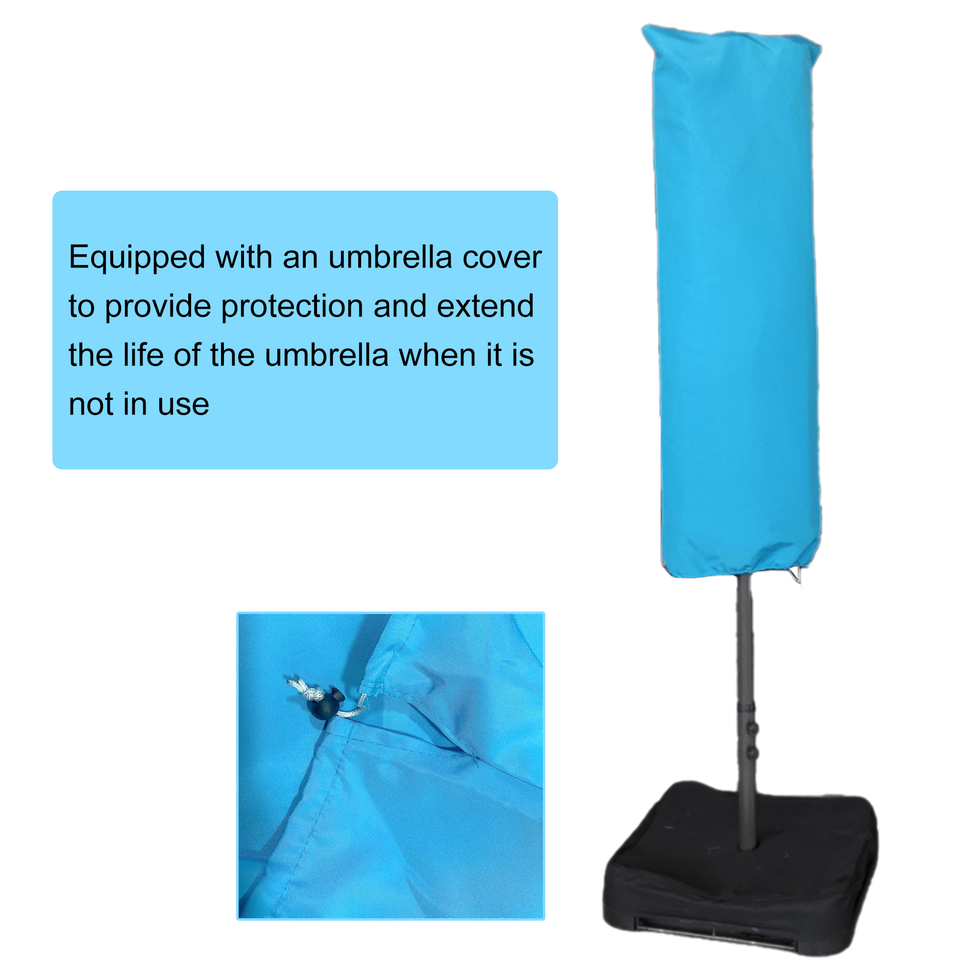 15ft Patio Steel Rectangular Double-Sided Market Umbrella With Base, Classic Design or Solar LED Lights Options,UV Sun Protection & Easy Crank for Deck Pool Patio.