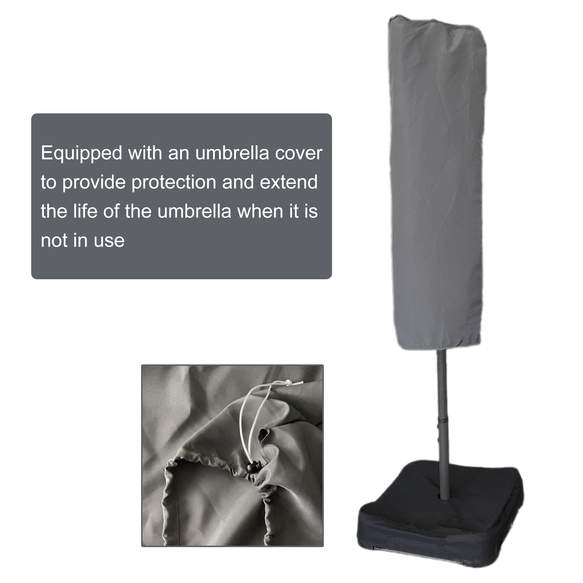 15ft Patio Steel Rectangular Double-Sided Market Umbrella With Base, Classic Design or Solar LED Lights Options,UV Sun Protection & Easy Crank for Deck Pool Patio.