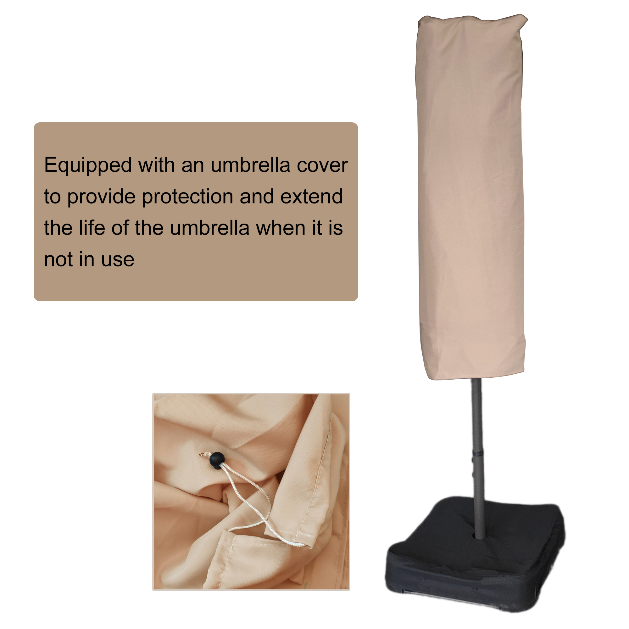 15ft Patio Steel Rectangular Double-Sided Market Umbrella With Base, Classic Design or Solar LED Lights Options,UV Sun Protection & Easy Crank for Deck Pool Patio.