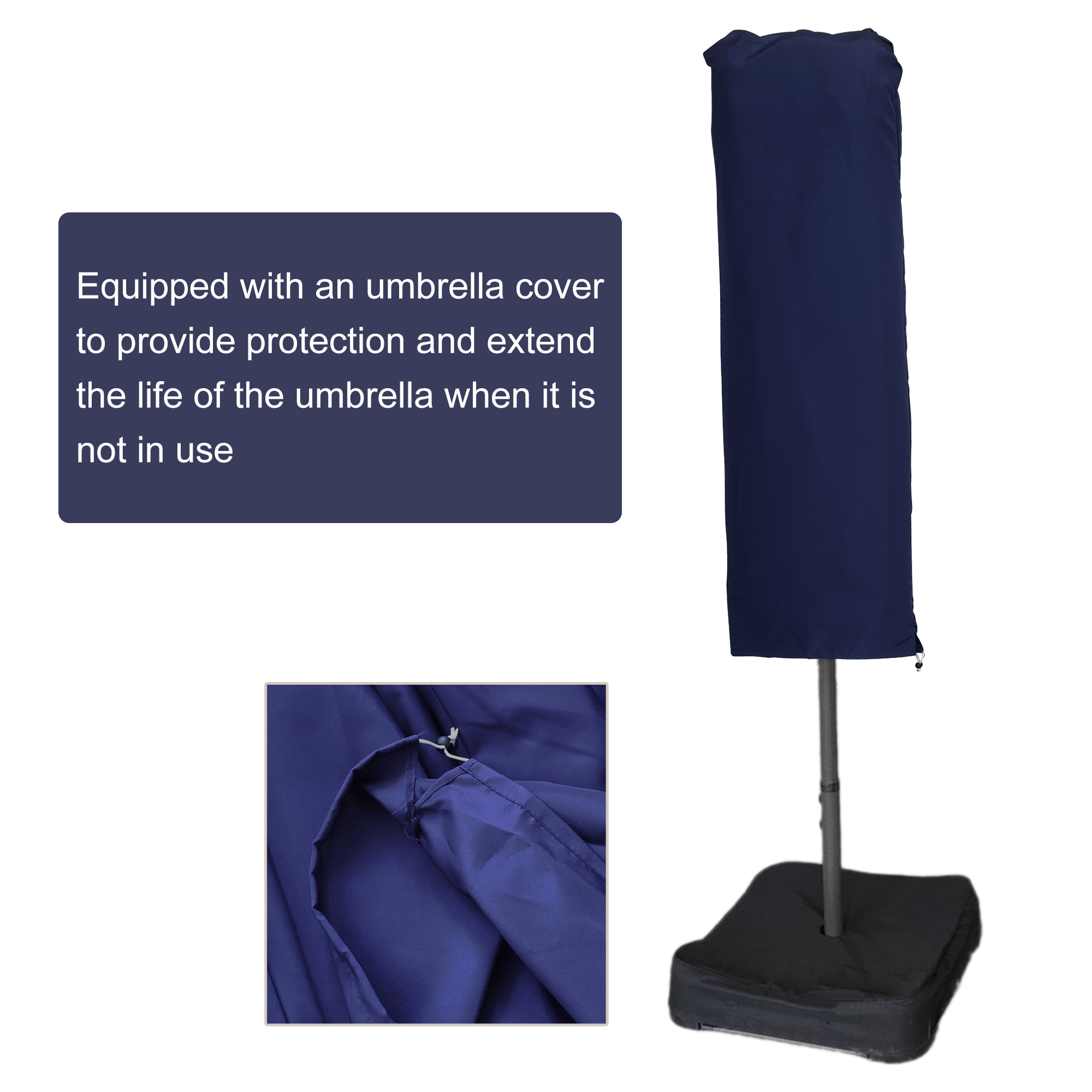 15ft Patio Steel Rectangular Double-Sided Market Umbrella With Base, Classic Design or Solar LED Lights Options,UV Sun Protection & Easy Crank for Deck Pool Patio.