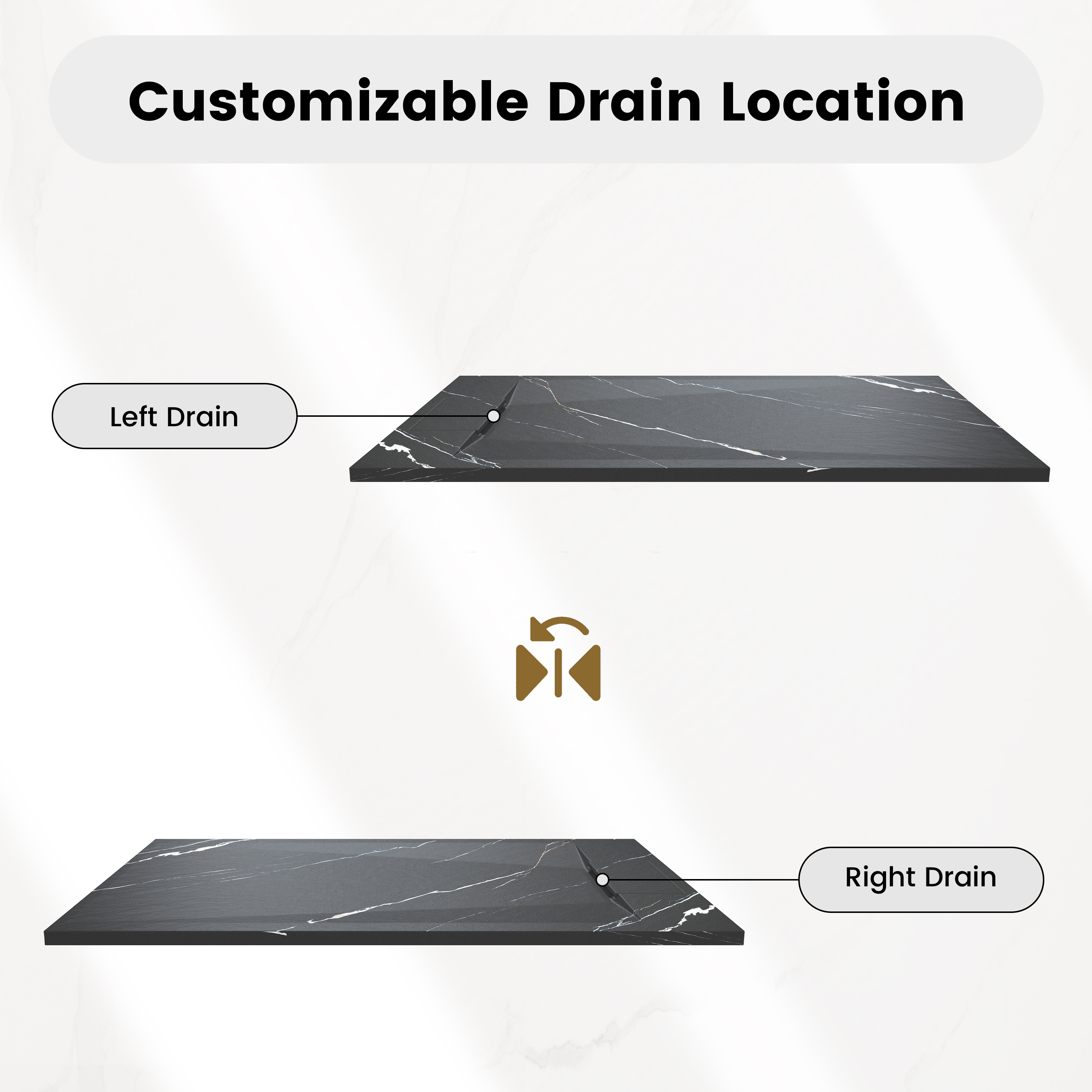 European-Style SMC Shower Base with Low-Entry & Wheelchair Accessible