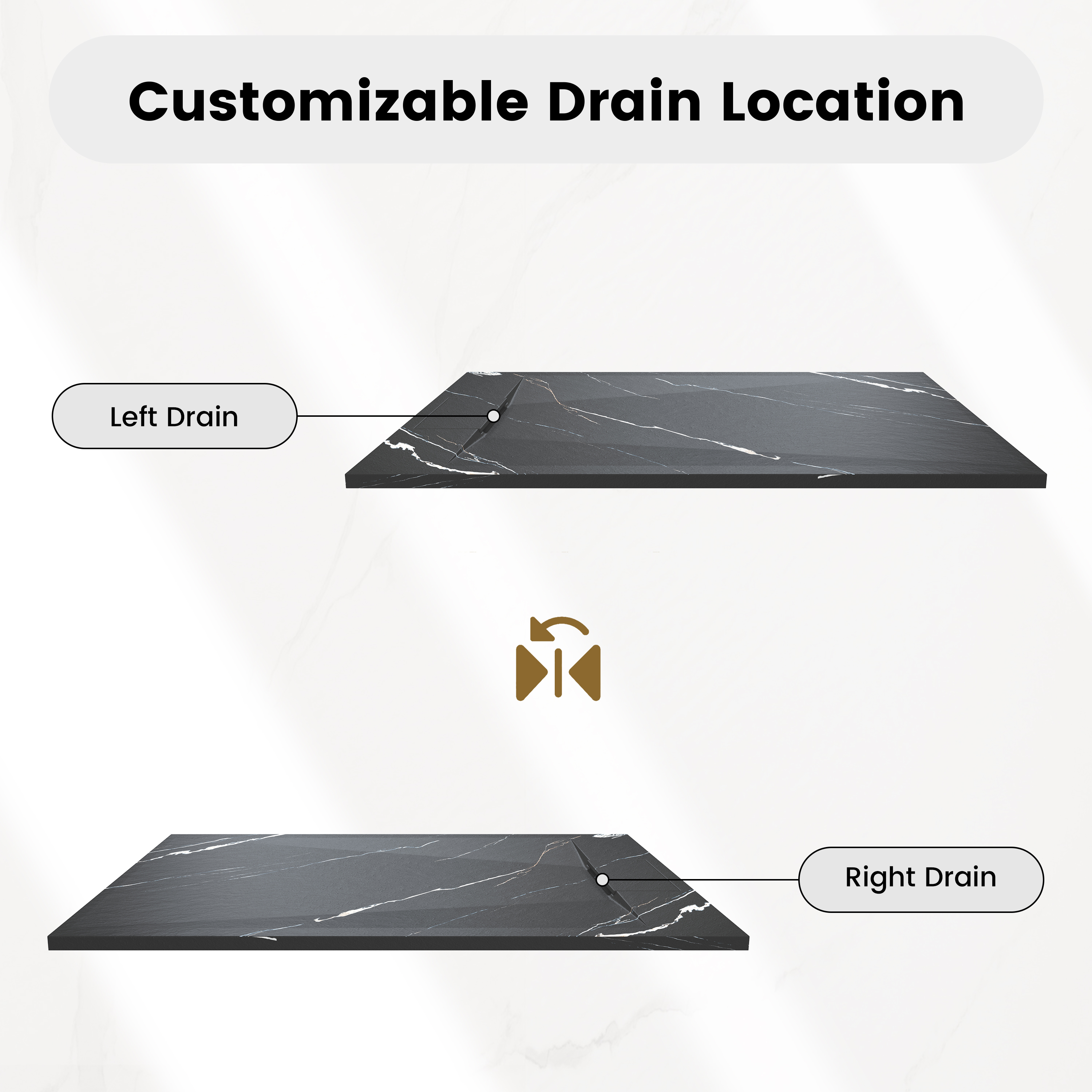 European-Style SMC Shower Base with Low-Entry & Wheelchair Accessible