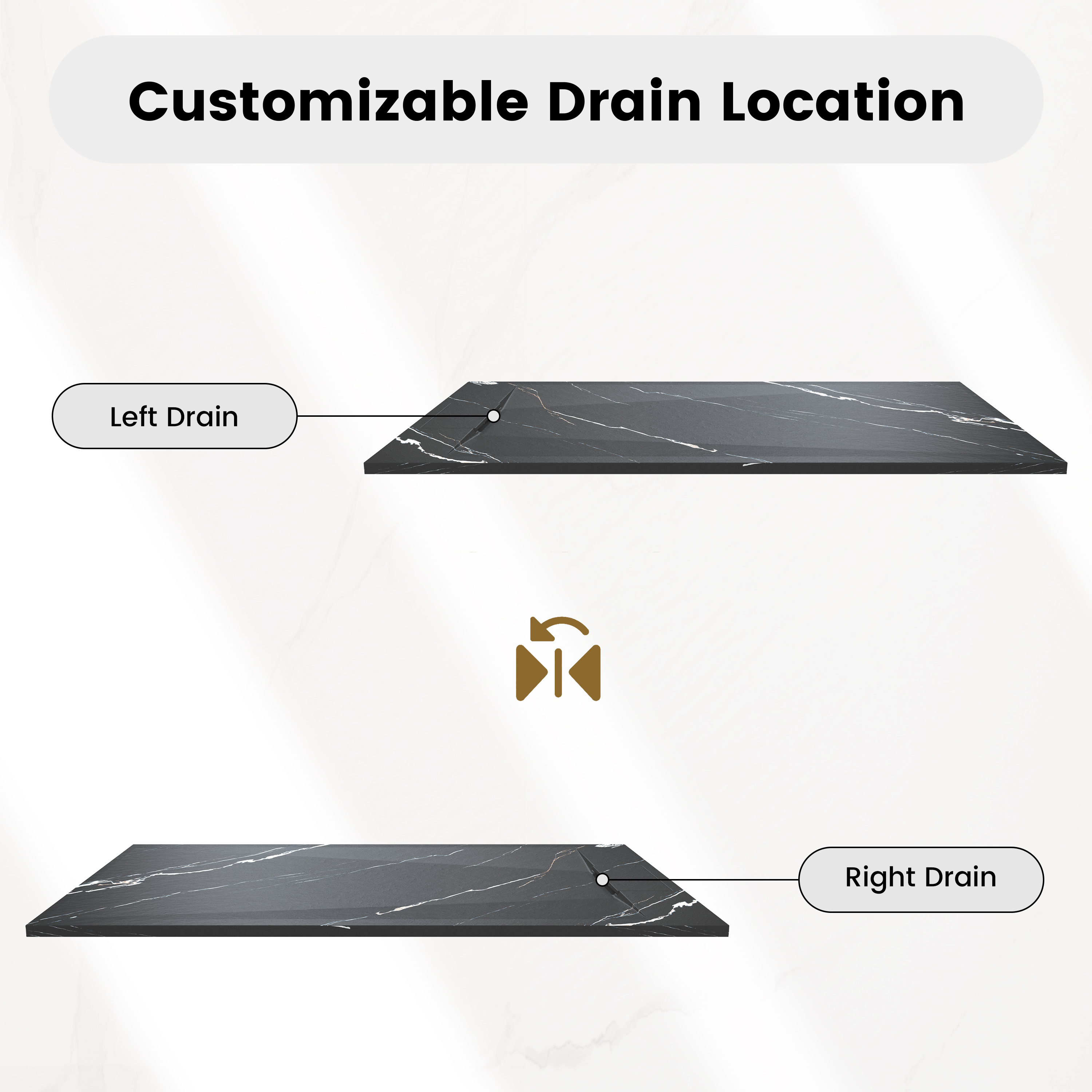 European-Style SMC Shower Base with Low-Entry & Wheelchair Accessible