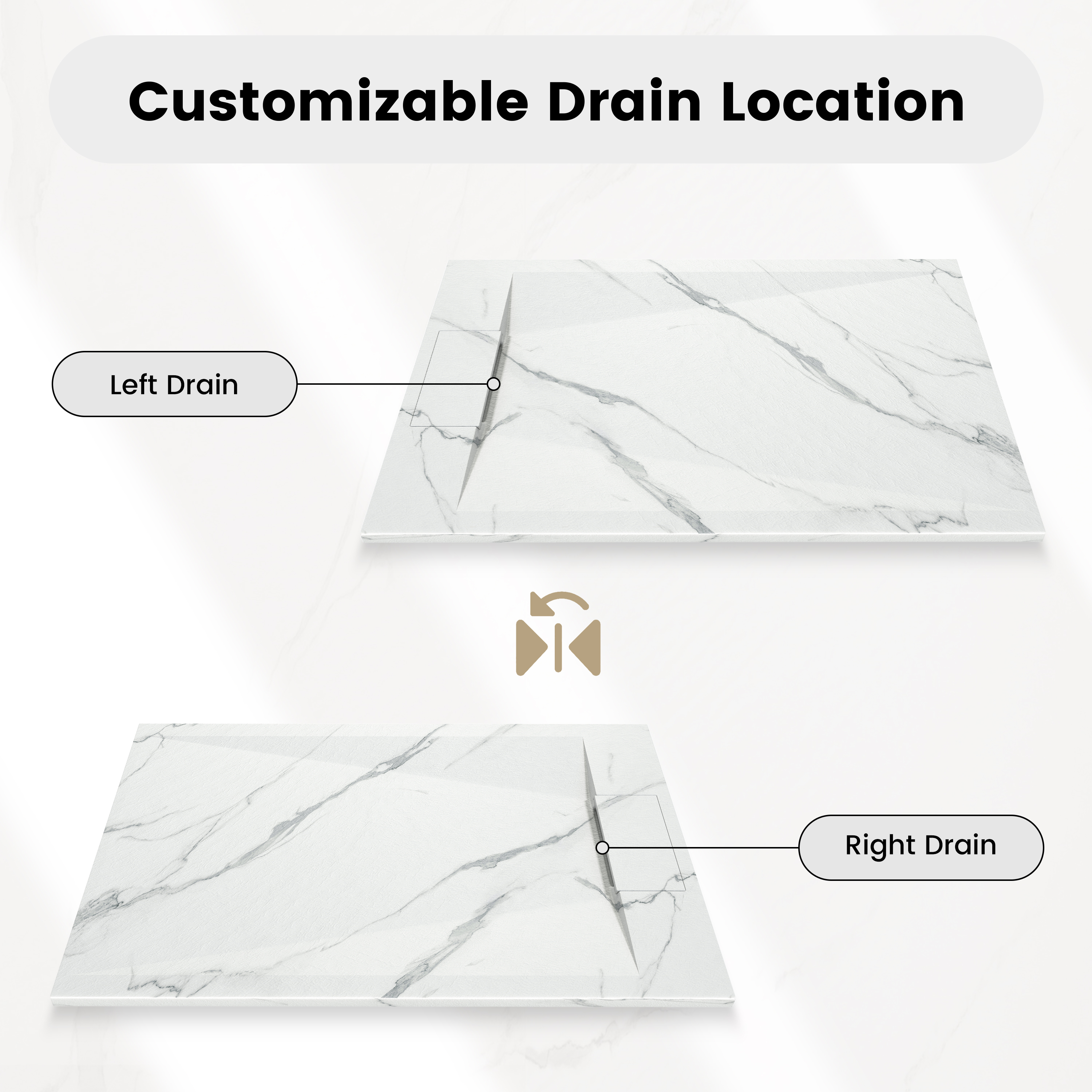 European-Style SMC Shower Base with Low-Entry & Wheelchair Accessible