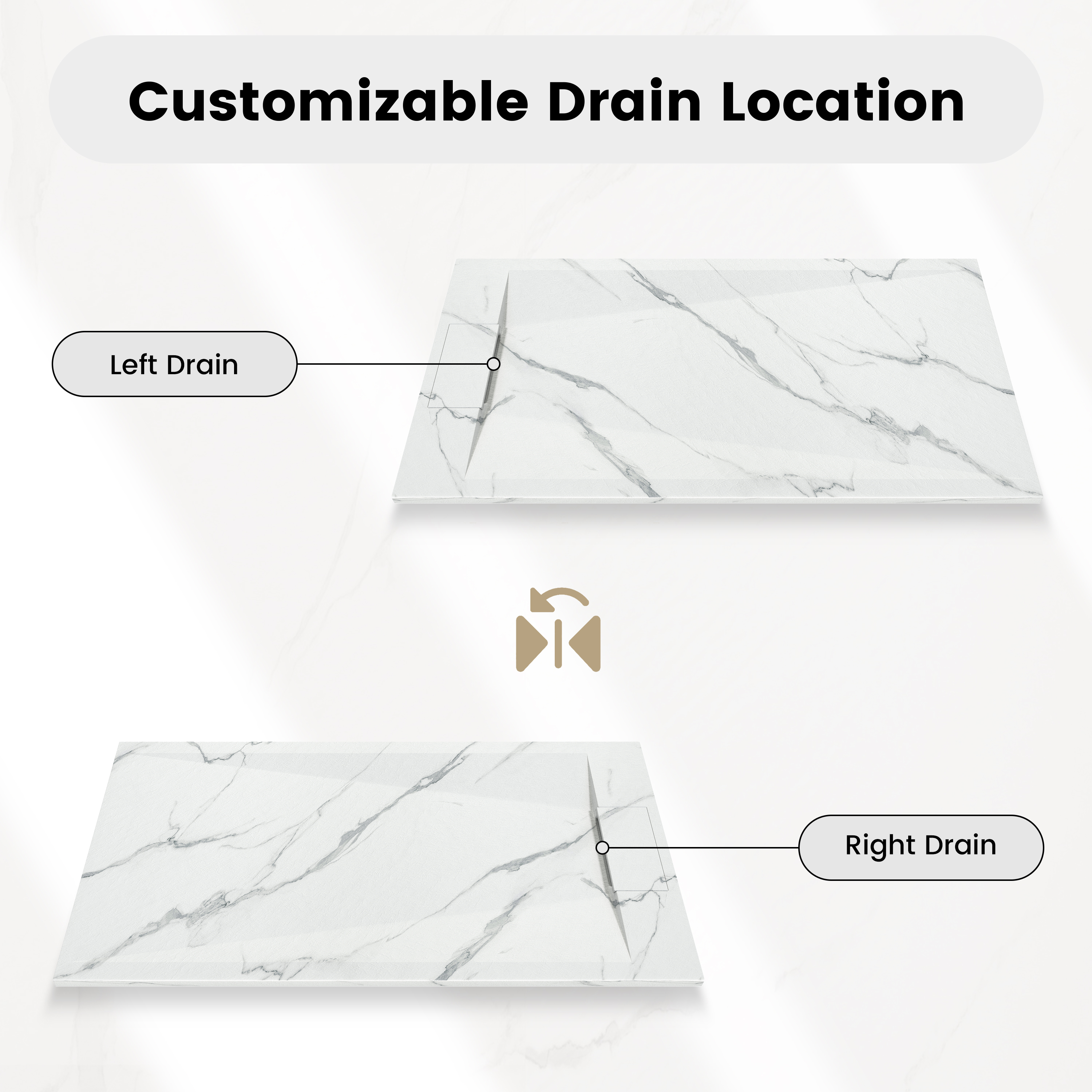European-Style SMC Shower Base with Low-Entry & Wheelchair Accessible