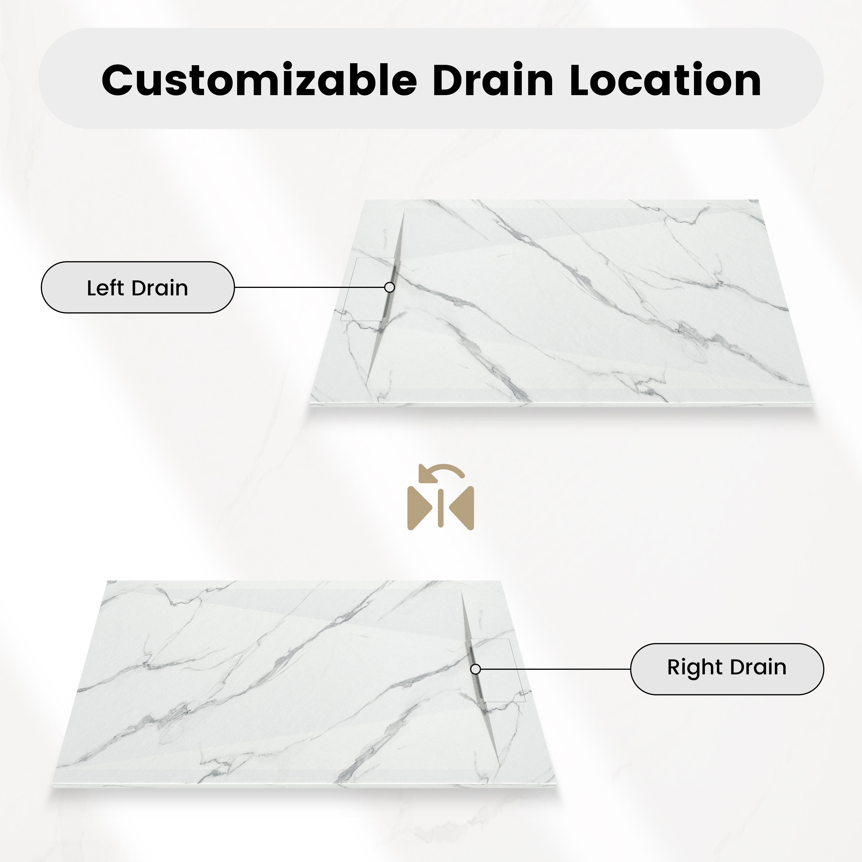 European-Style SMC Shower Base with Low-Entry & Wheelchair Accessible