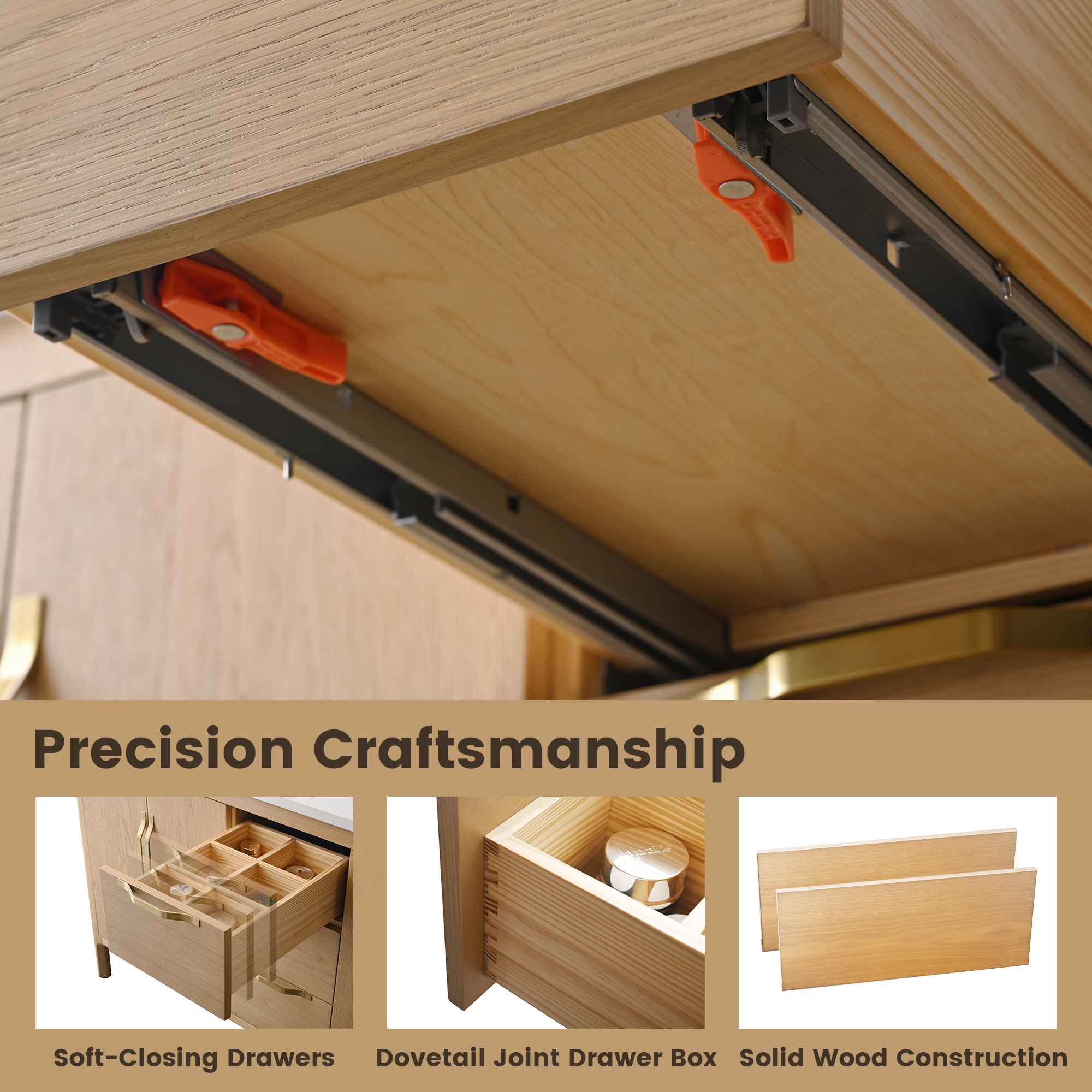 60" Bathroom Vanity with Carrara White Engineering Stone Top