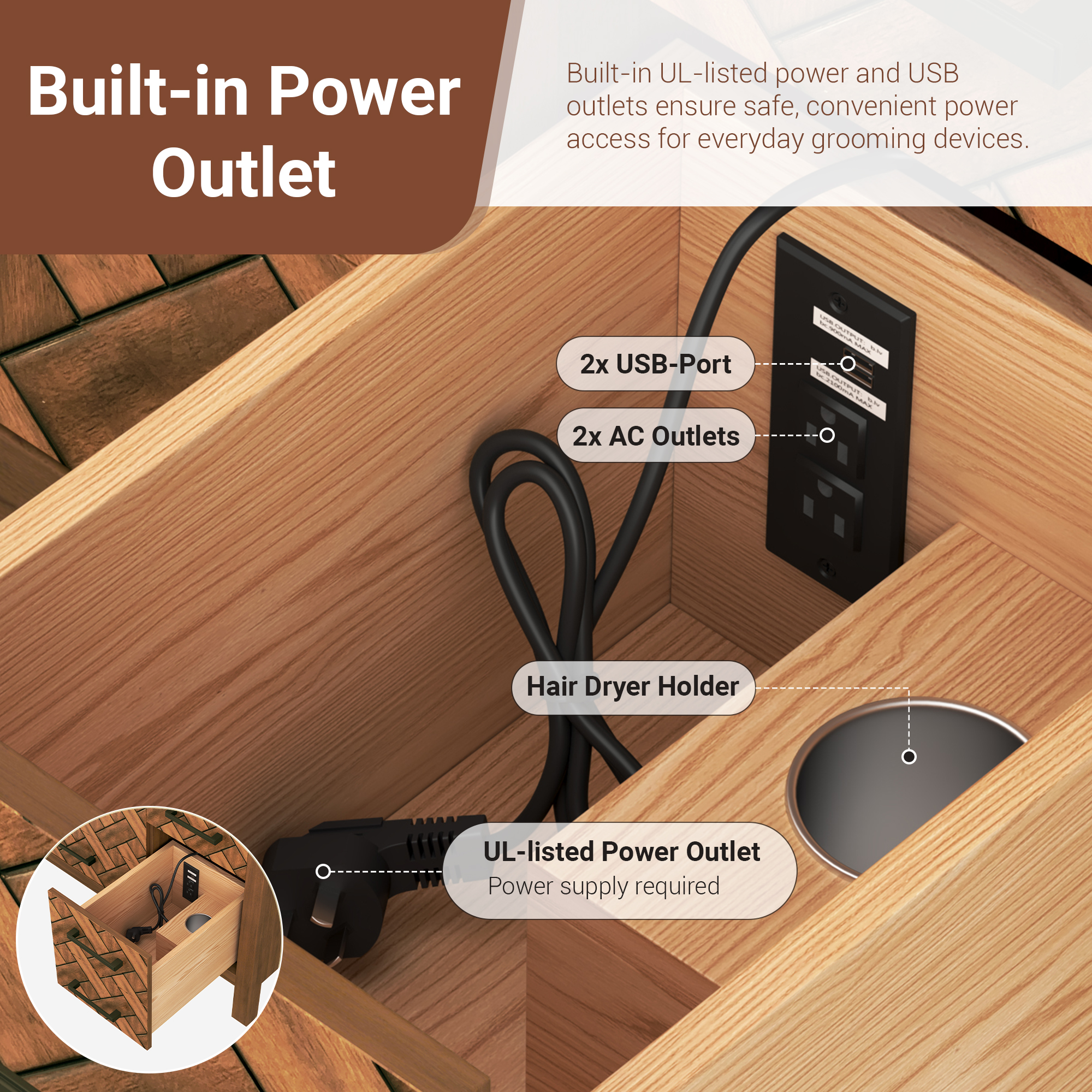 48" Bathroom Vanity with Engineering Stone Top & Single Sink