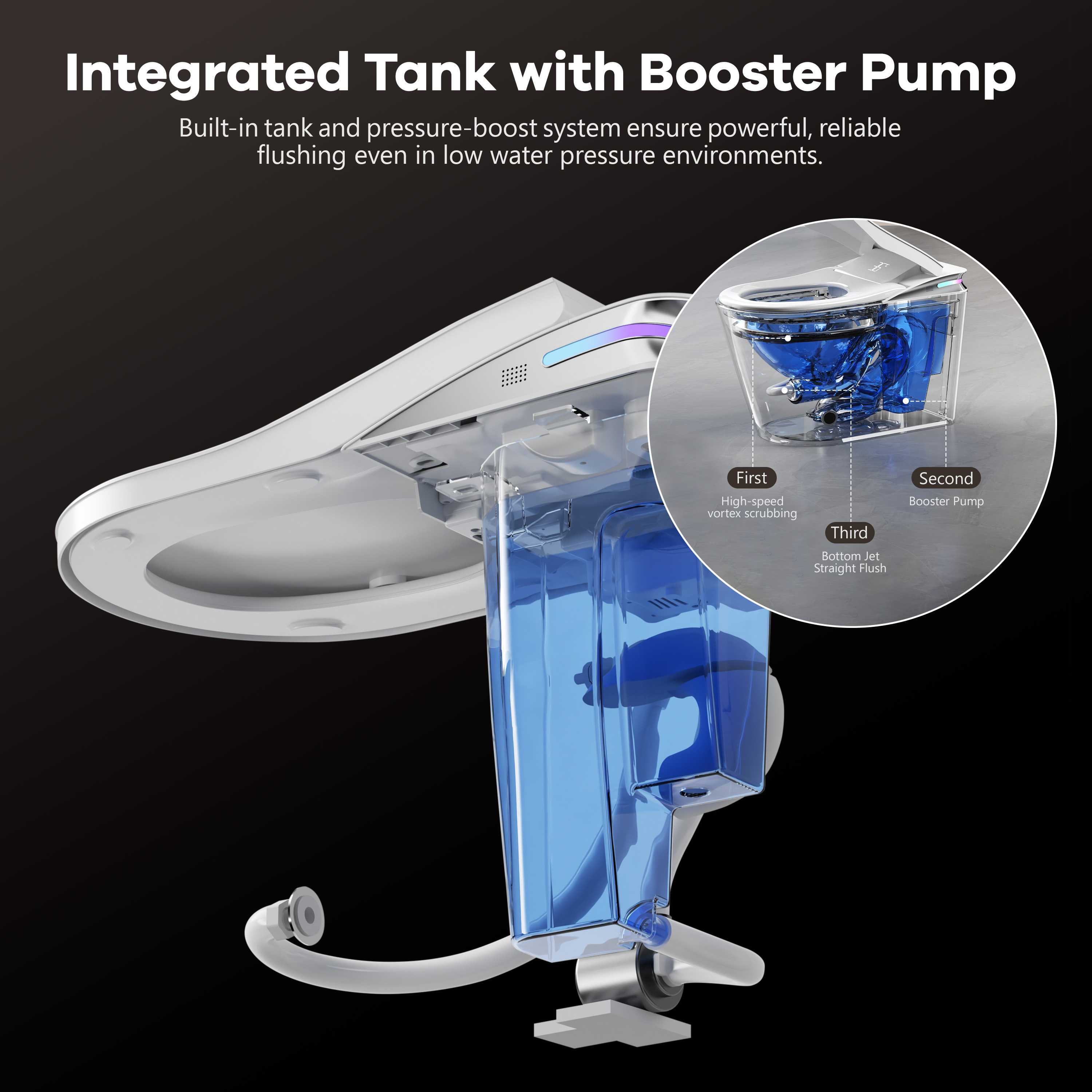 One-Piece Chair Height Elongated Smart Bidet Toilet with Auto Lid, Foam Shield Protection & Dual Flush