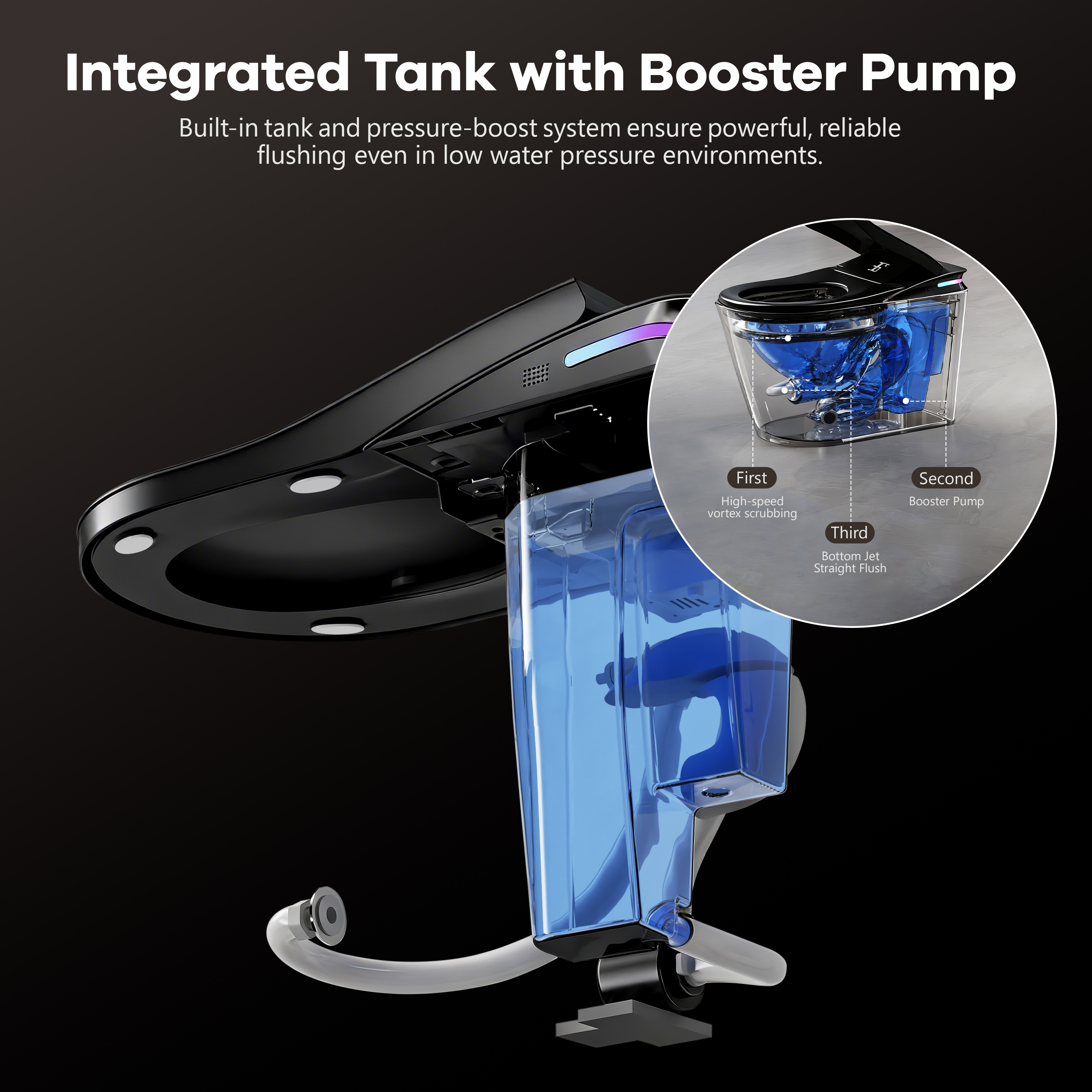 One-Piece Chair Height Elongated Smart Bidet Toilet with Auto Lid, Foam Shield Protection & Dual Flush