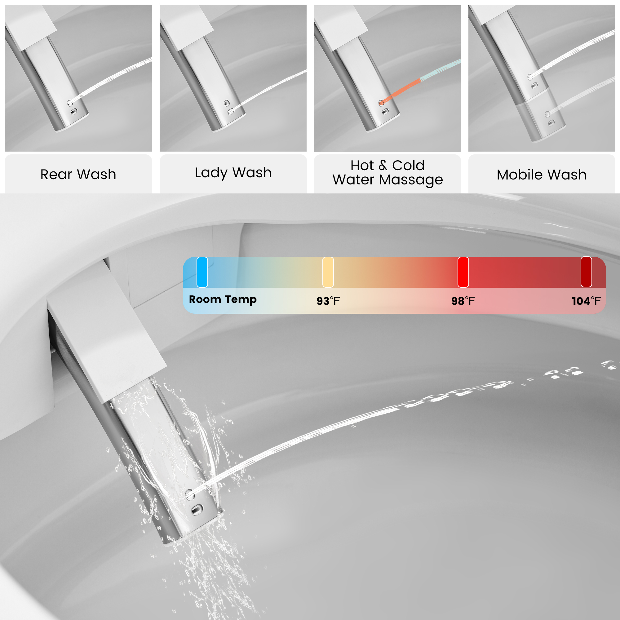 LED Display Screen Smart Toilet with Heated Seat & UV Sterilization