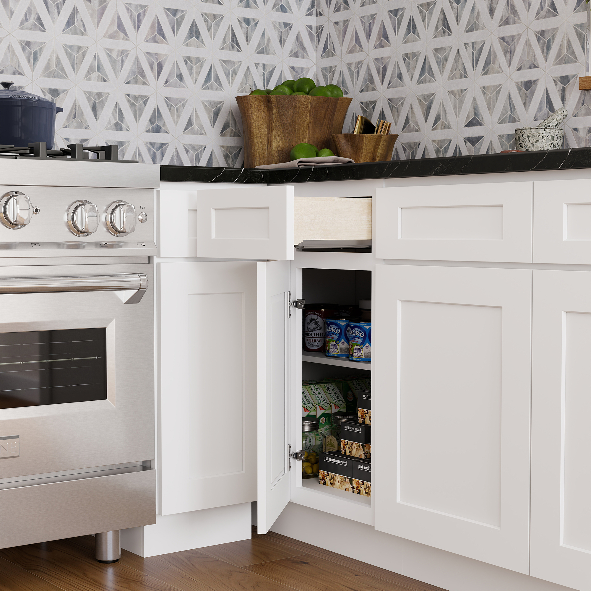 RTA Kitchen Cabinets White Shaker Style Complete DIY Set