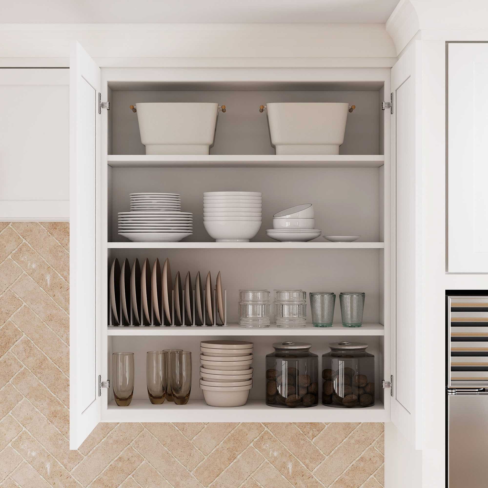 White Shaker RTA Kitchen Cabinets Complete Set for DIY Install