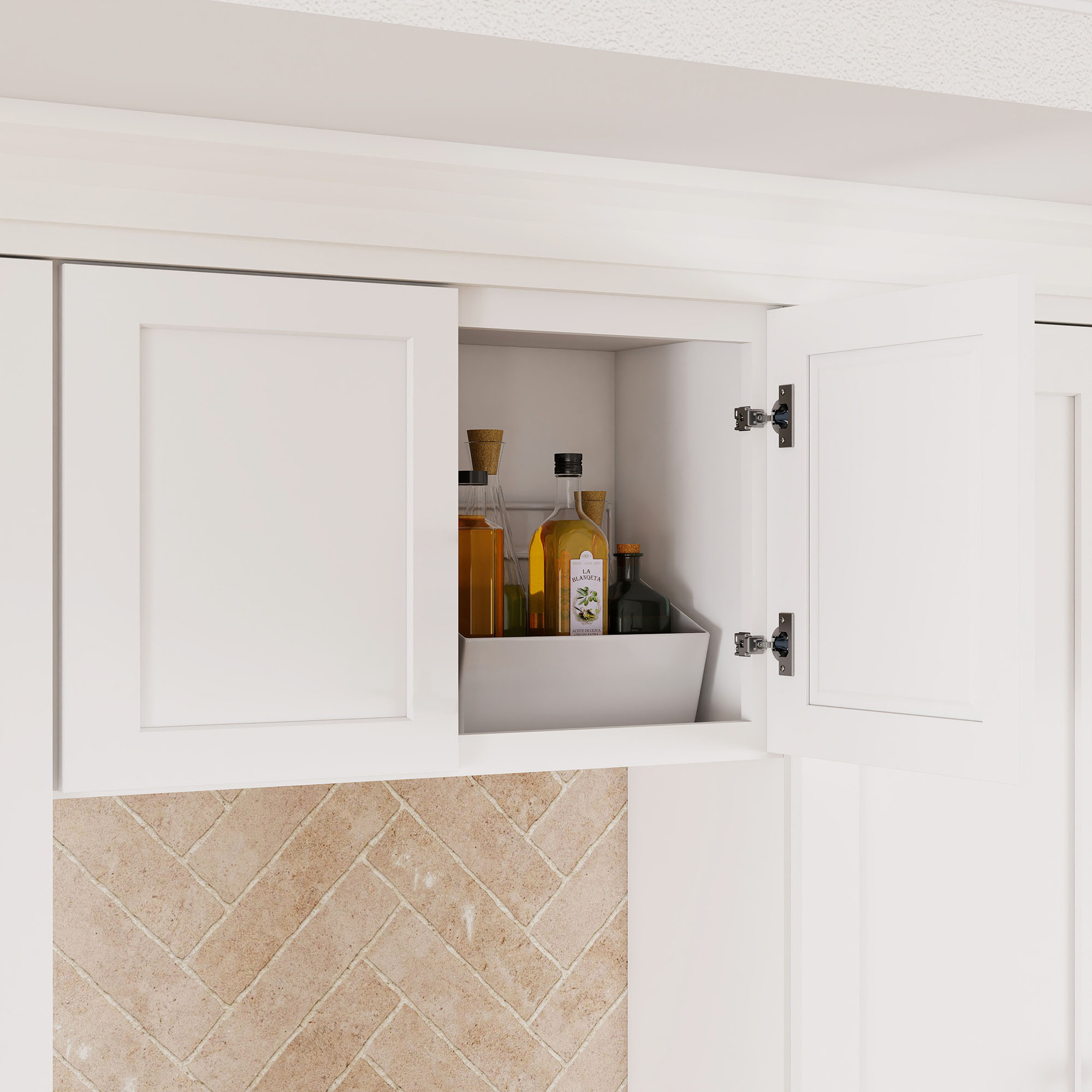 White Shaker RTA Kitchen Cabinets Complete Set for DIY Install
