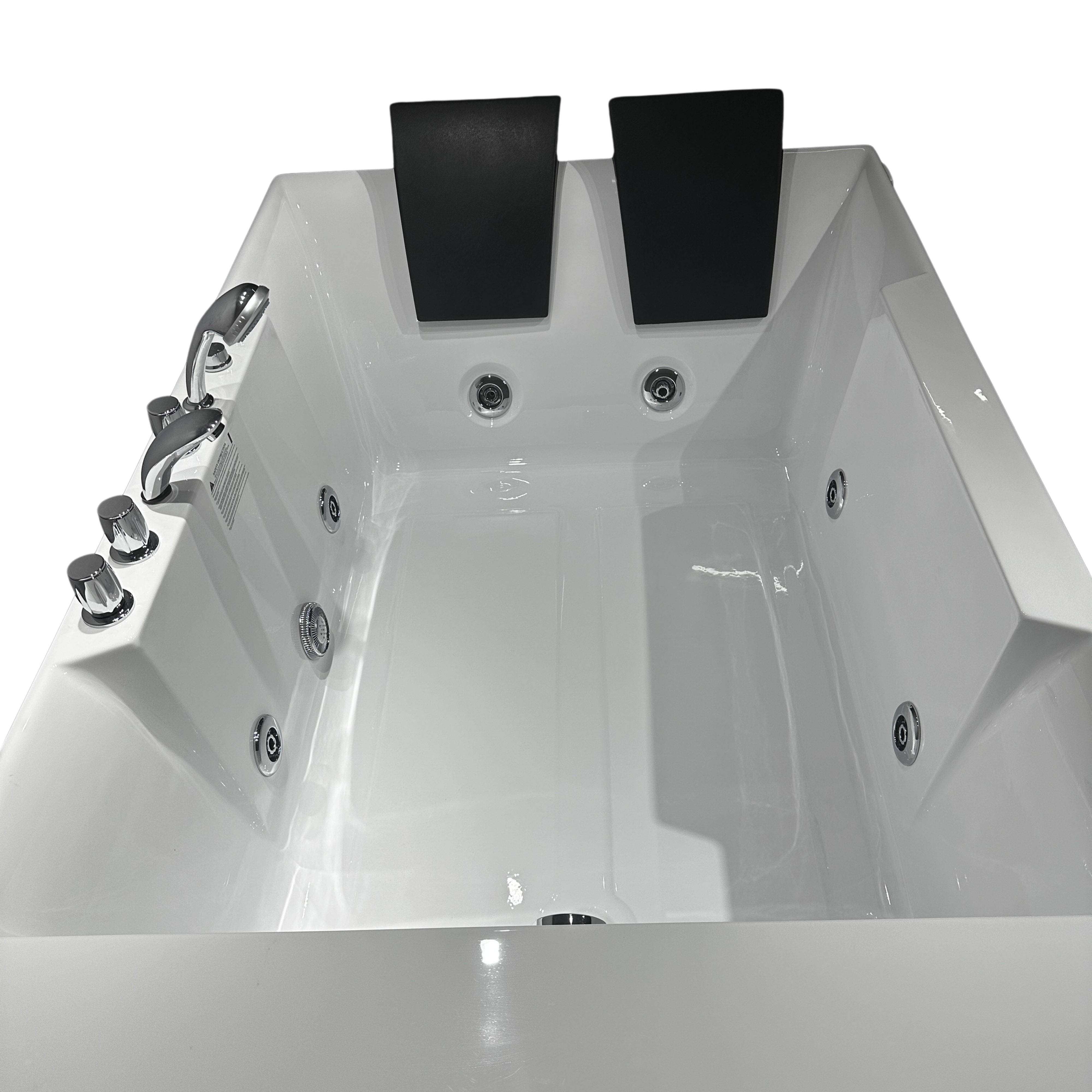 73" Two-Person Whirlpool Tub with Hydro Massage Jets & Chromatherapy Lighting