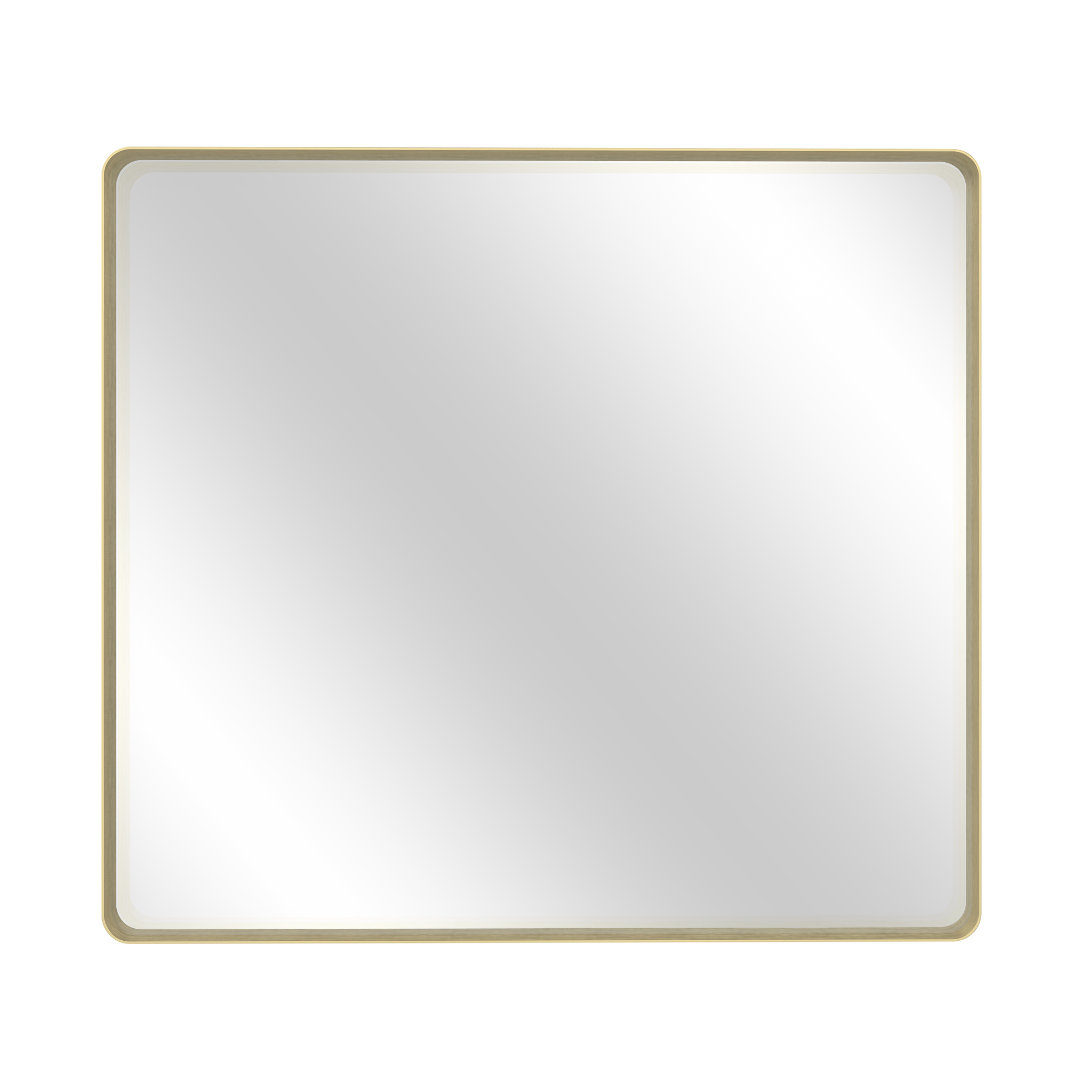 Tempered Glass Wall-Mounted Mirror with Gold Metal Frame