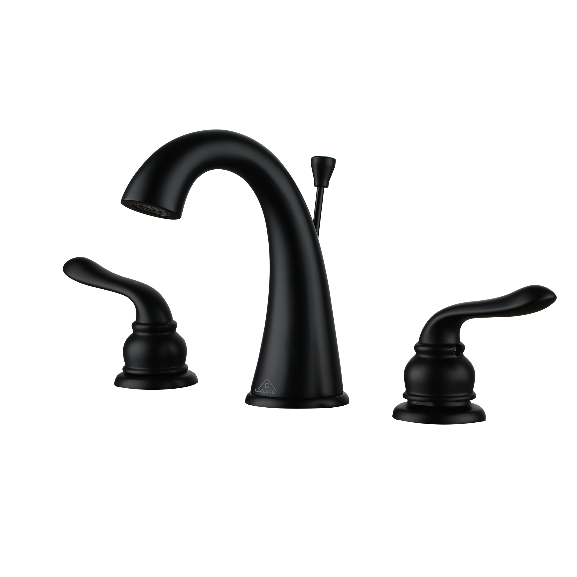 Luxurious Bathroom Sink Faucet Set with Dual Handles and Drain Parts, Matte Black Finish
