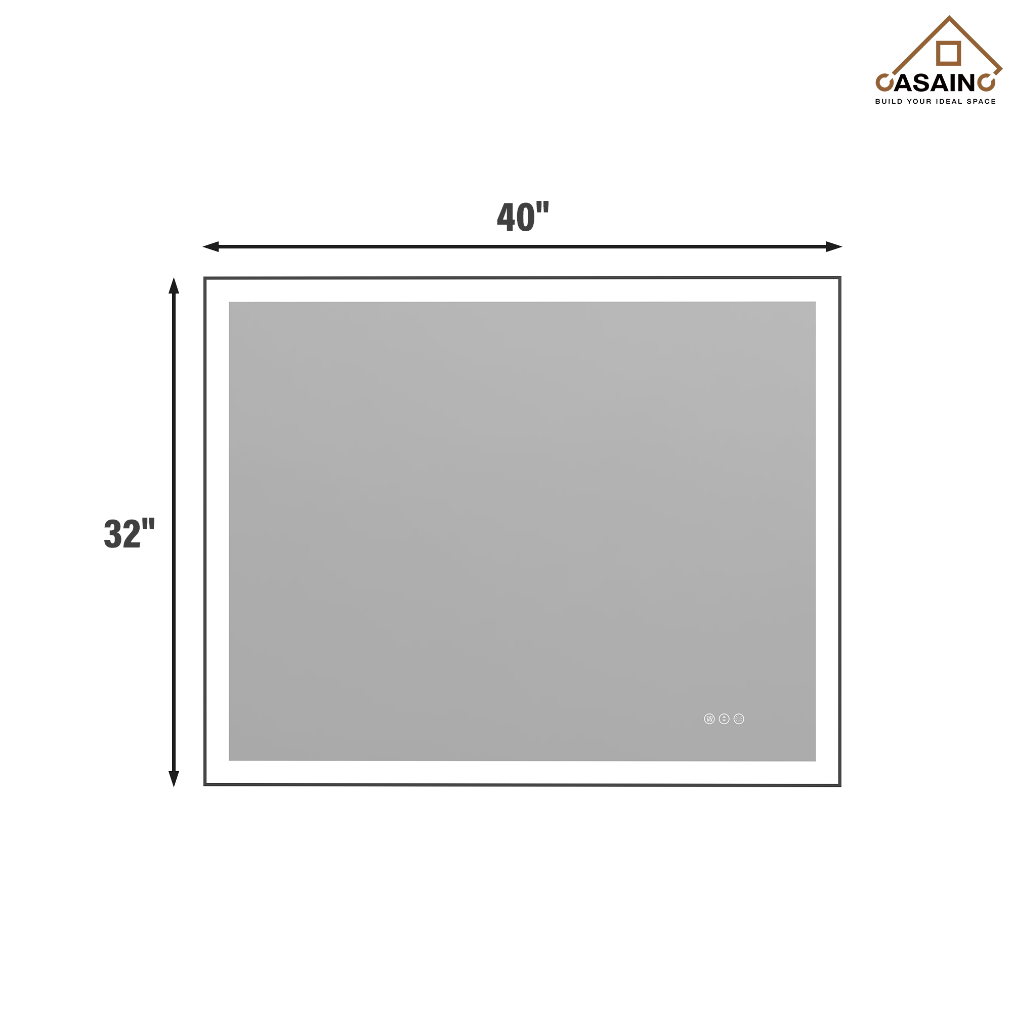 Tempered Glass LED Mirror with Aluminum Frame for Bathroom Vanity