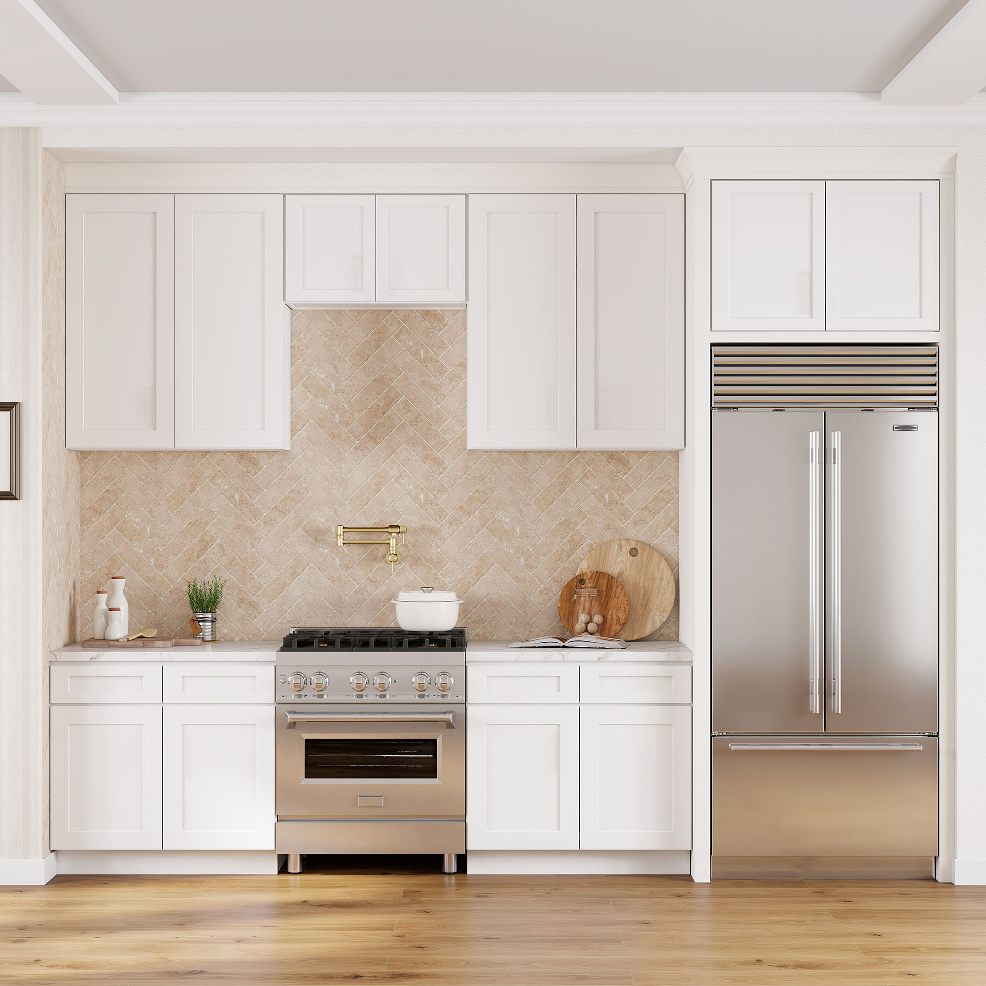 White Shaker RTA Kitchen Cabinets Complete Set for DIY Install