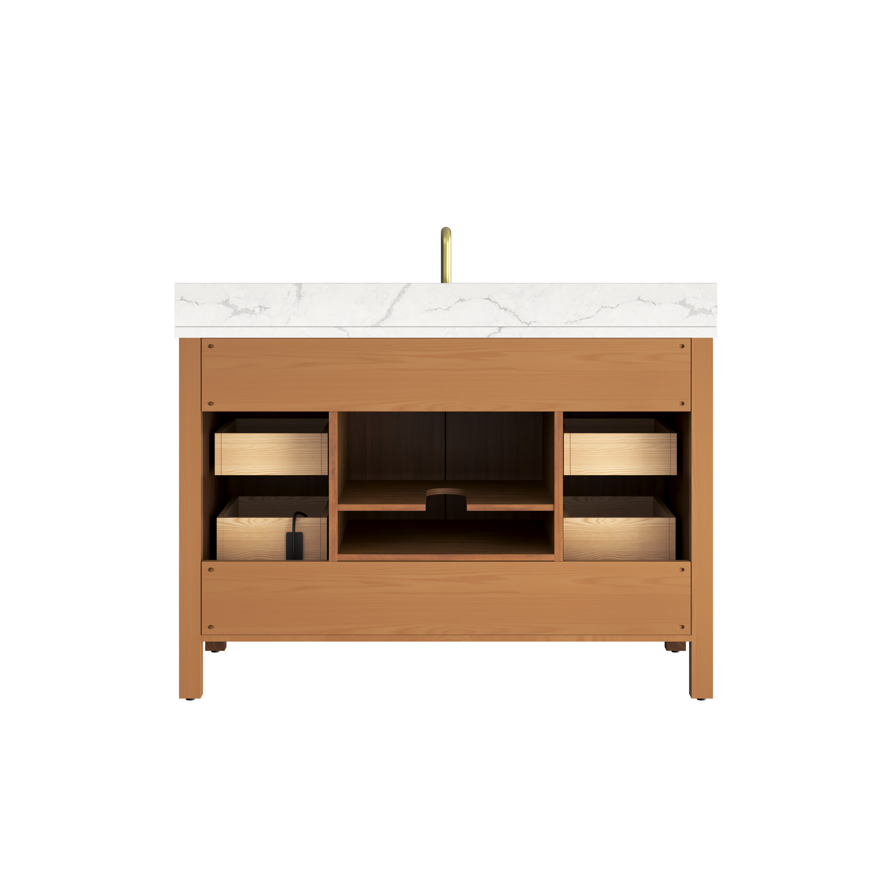 48" Bathroom Vanity with Engineering Stone Top & Single Sink