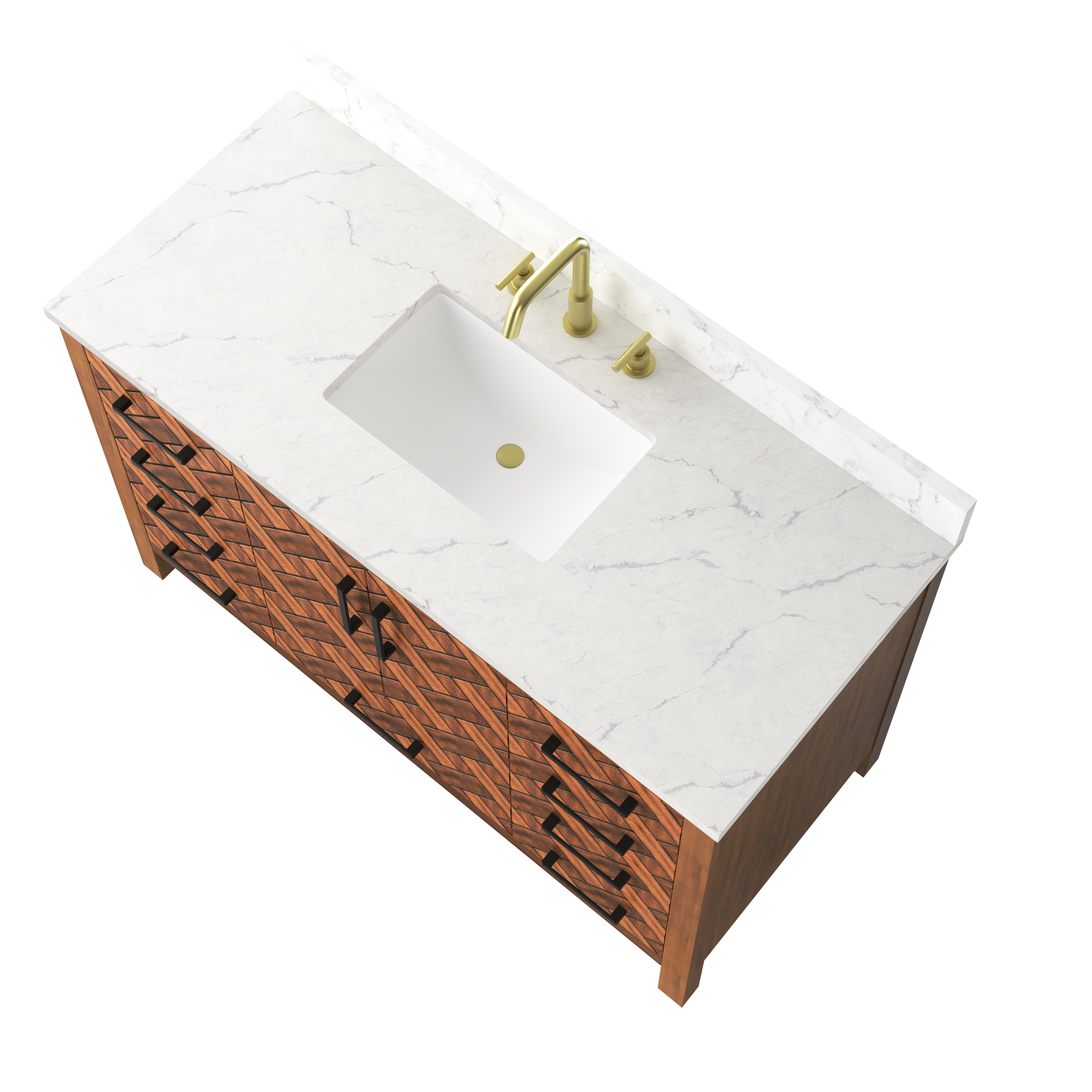 48" Bathroom Vanity with Engineering Stone Top & Single Sink