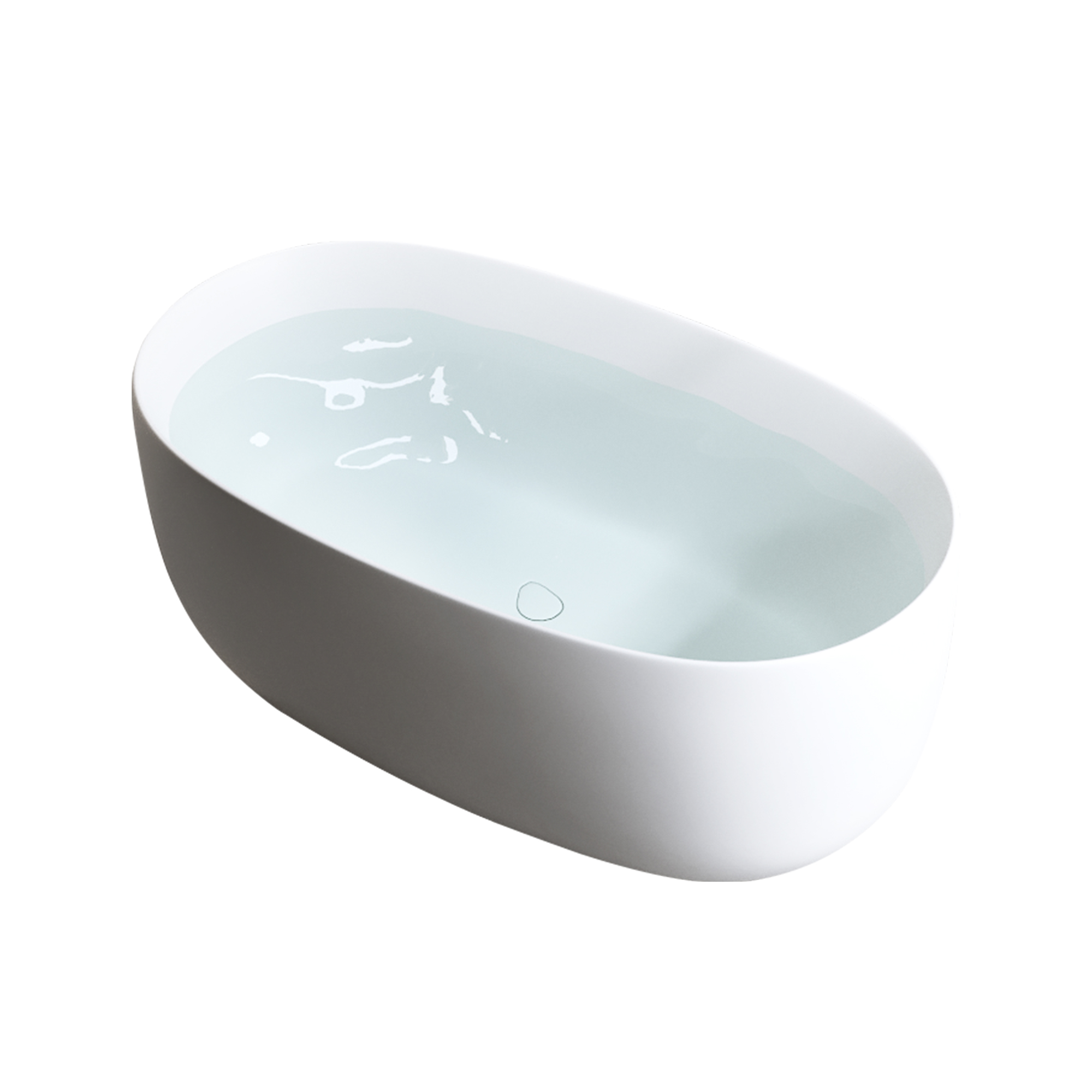 47" Freestanding Stone Resin Soaking Bathtub with Heat Retention