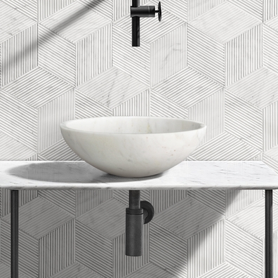 15.7" Polished Natural Marble Round Vessel Sink for Bathroom Countertops in Beige Gold/White Natural/Gray/Green