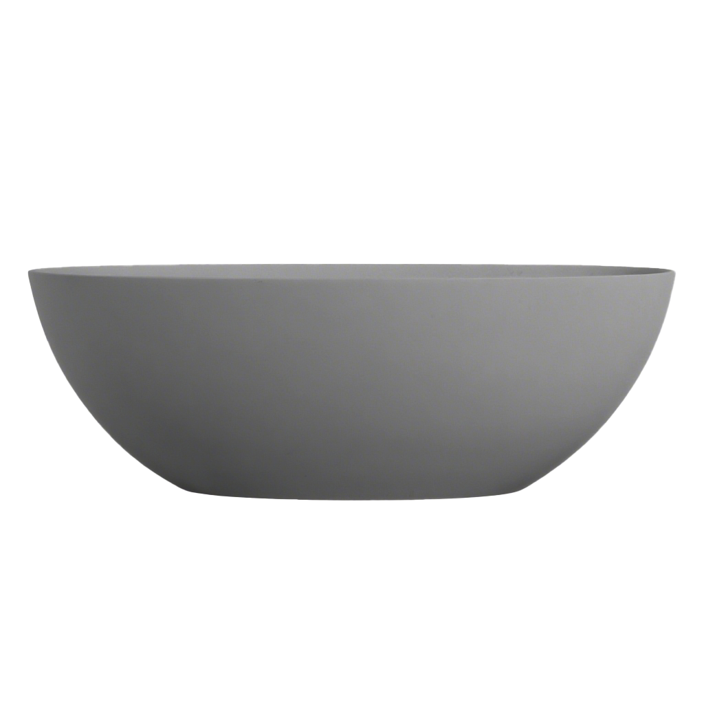 65" Freestanding Solid Surface Bathtub with Overflow, Pop-up Drain andSanding Sponge