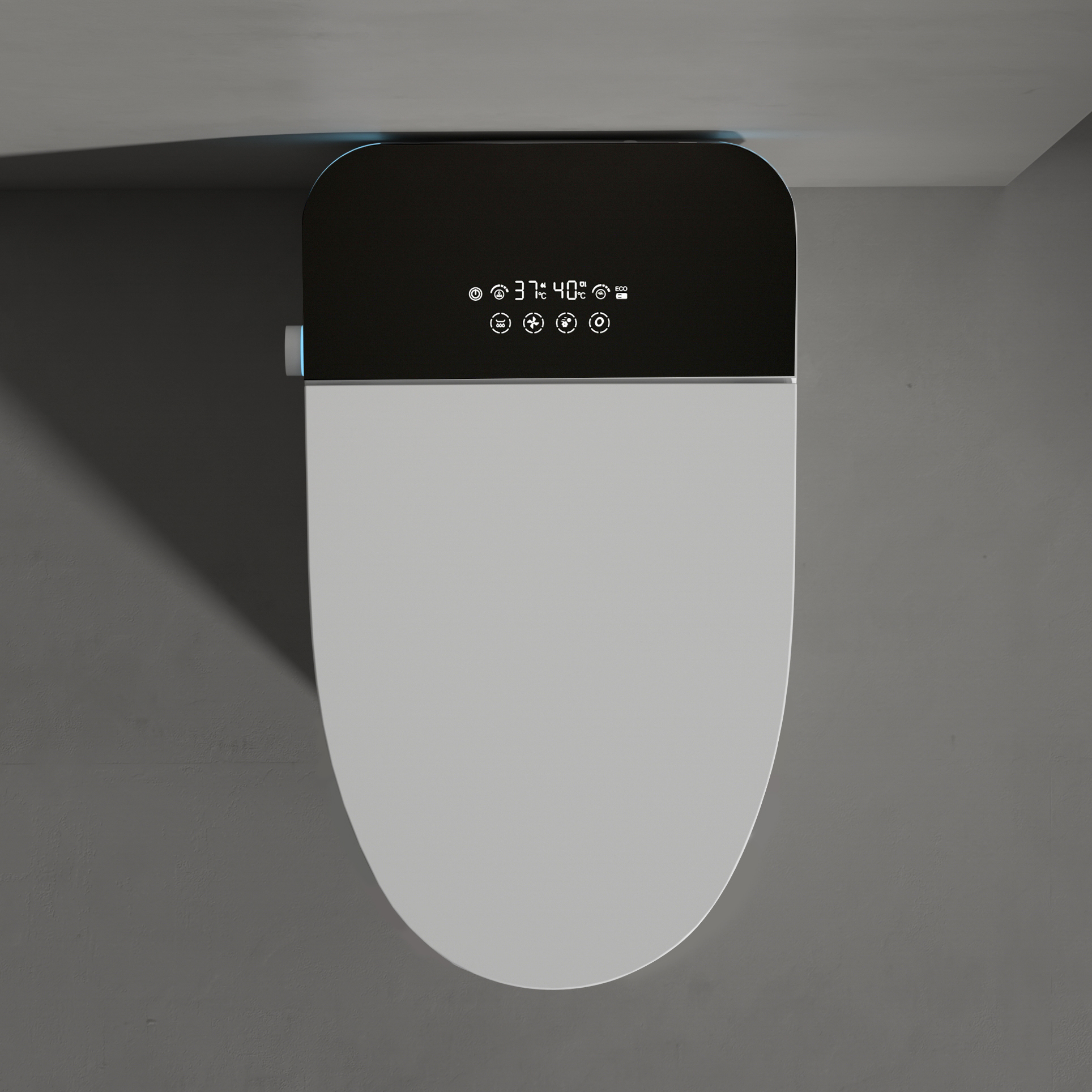 Tankless Black Panel Smart Toilet with Auto Flush, Heated Seat & Bidet Functions