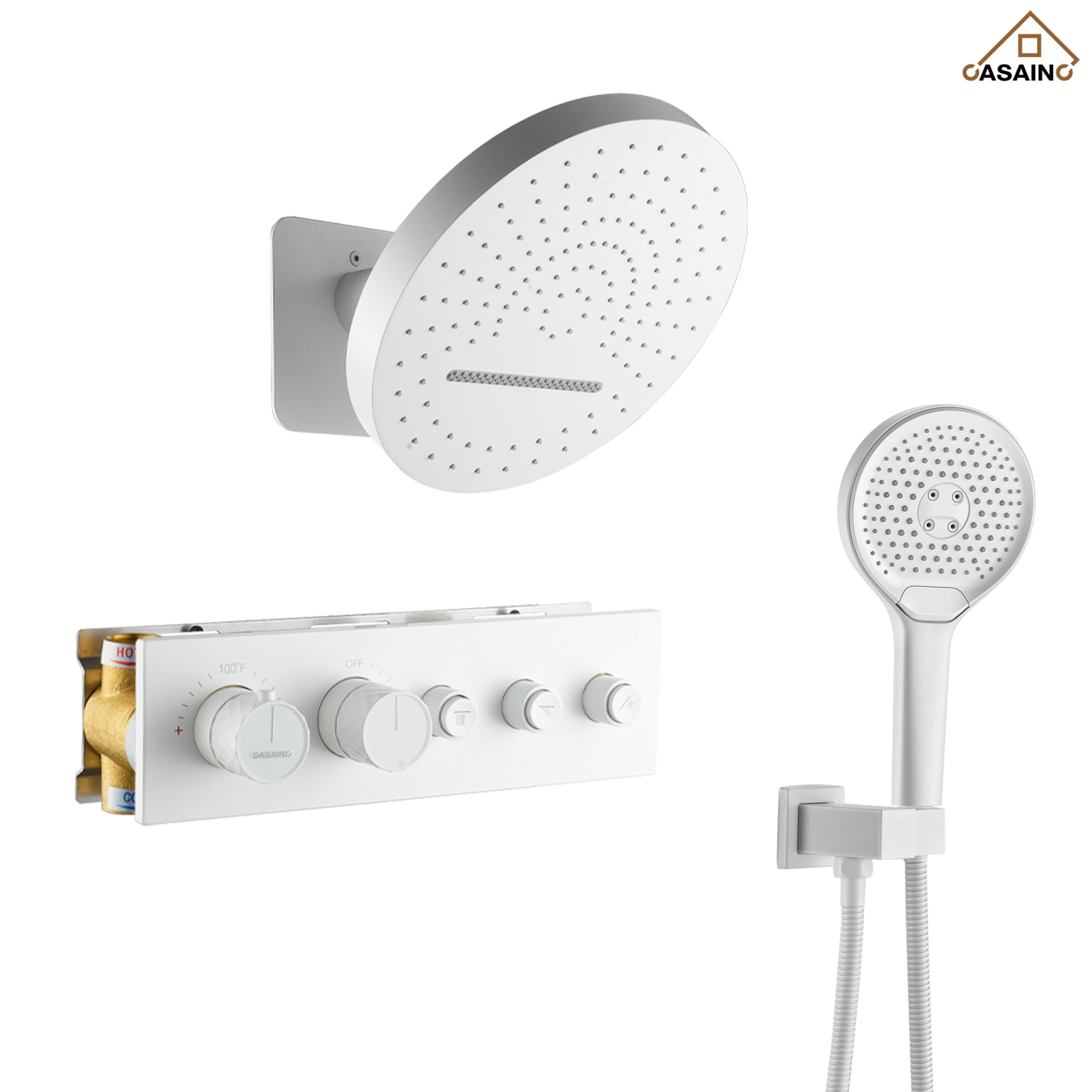 16'' Round Rainfall Multifunctional Shower System With 3-Spray Modes