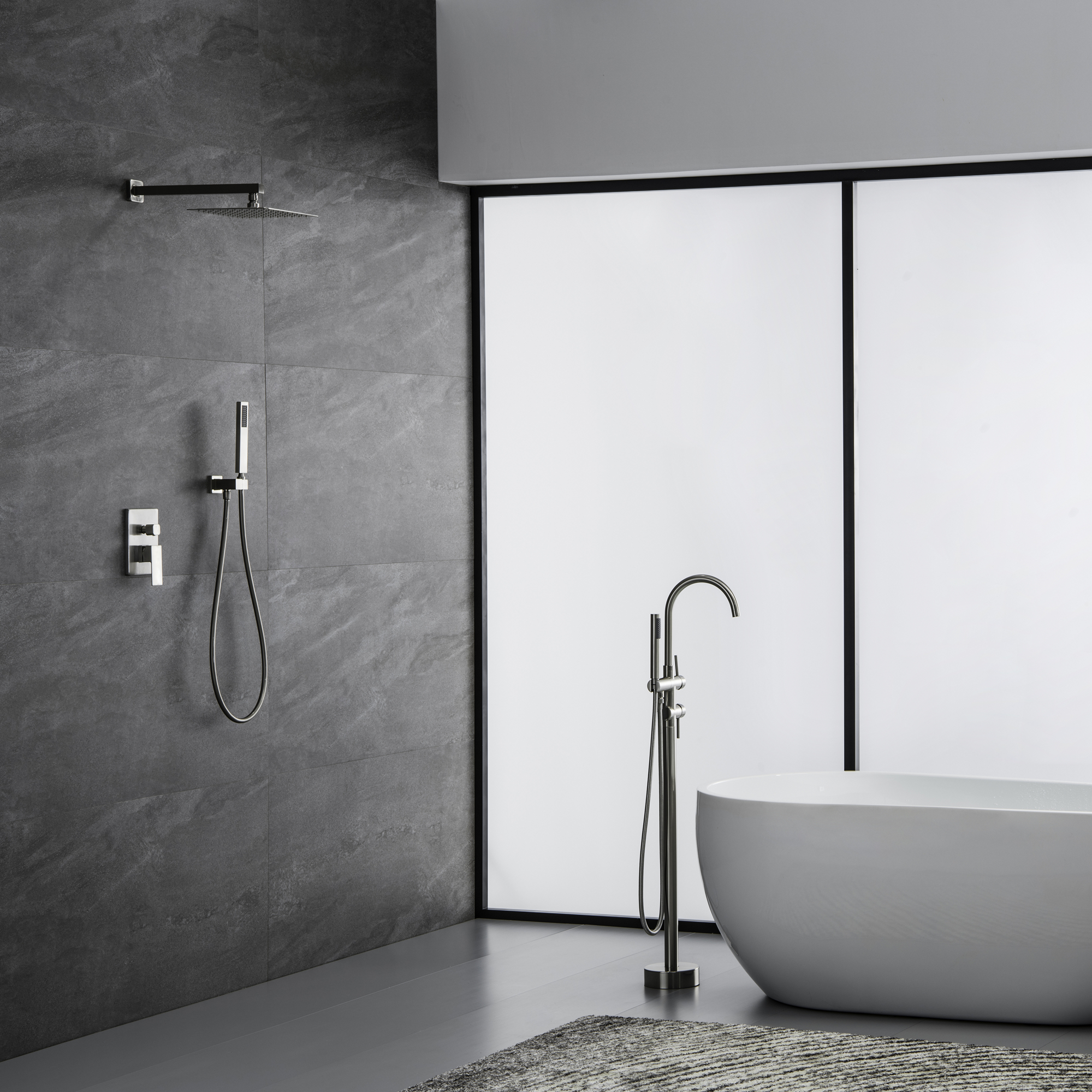 10-inch Wall Mounted Square Rainfall Shower System with Rough-in Valve