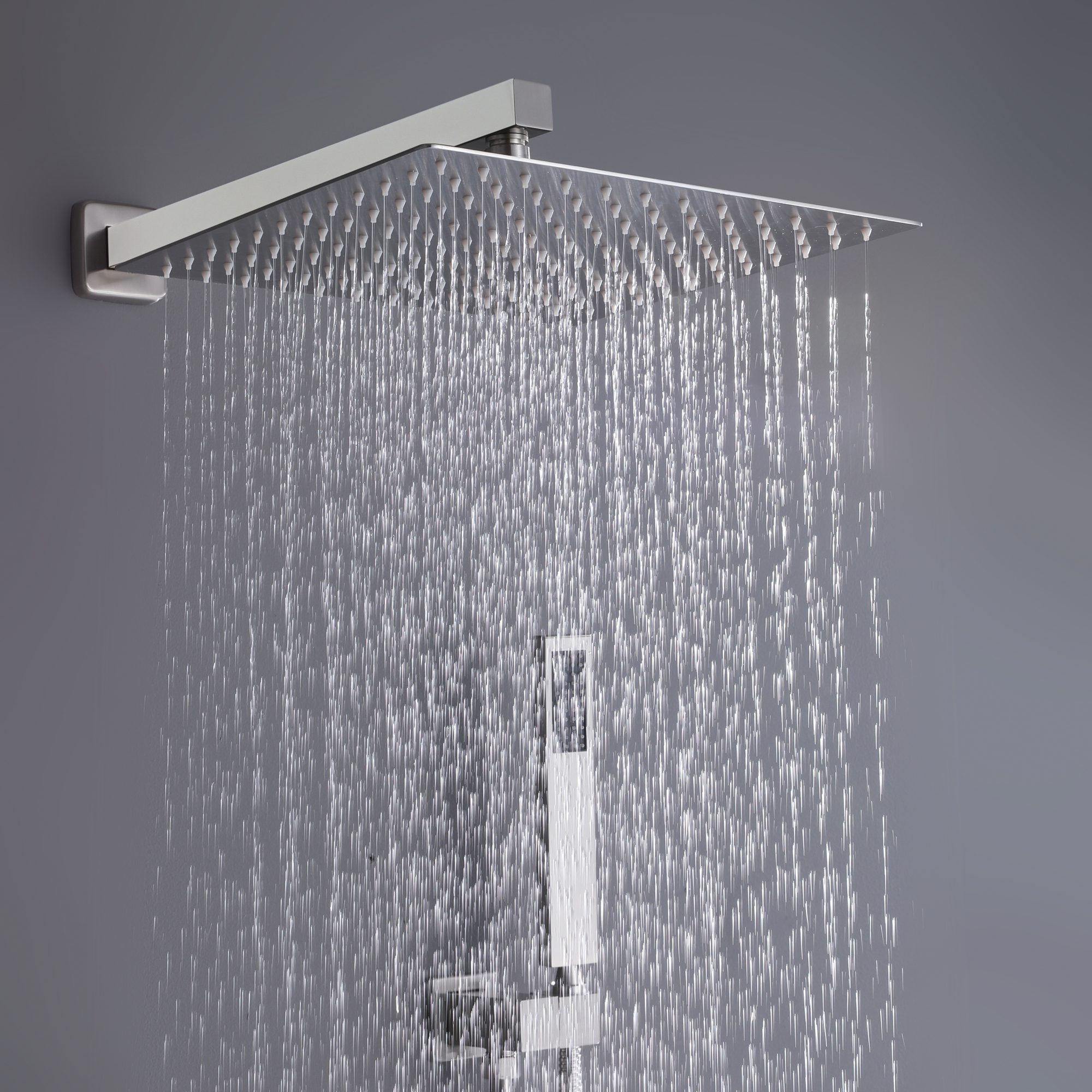 10-inch Wall Mounted Square Rainfall Shower System with Rough-in Valve