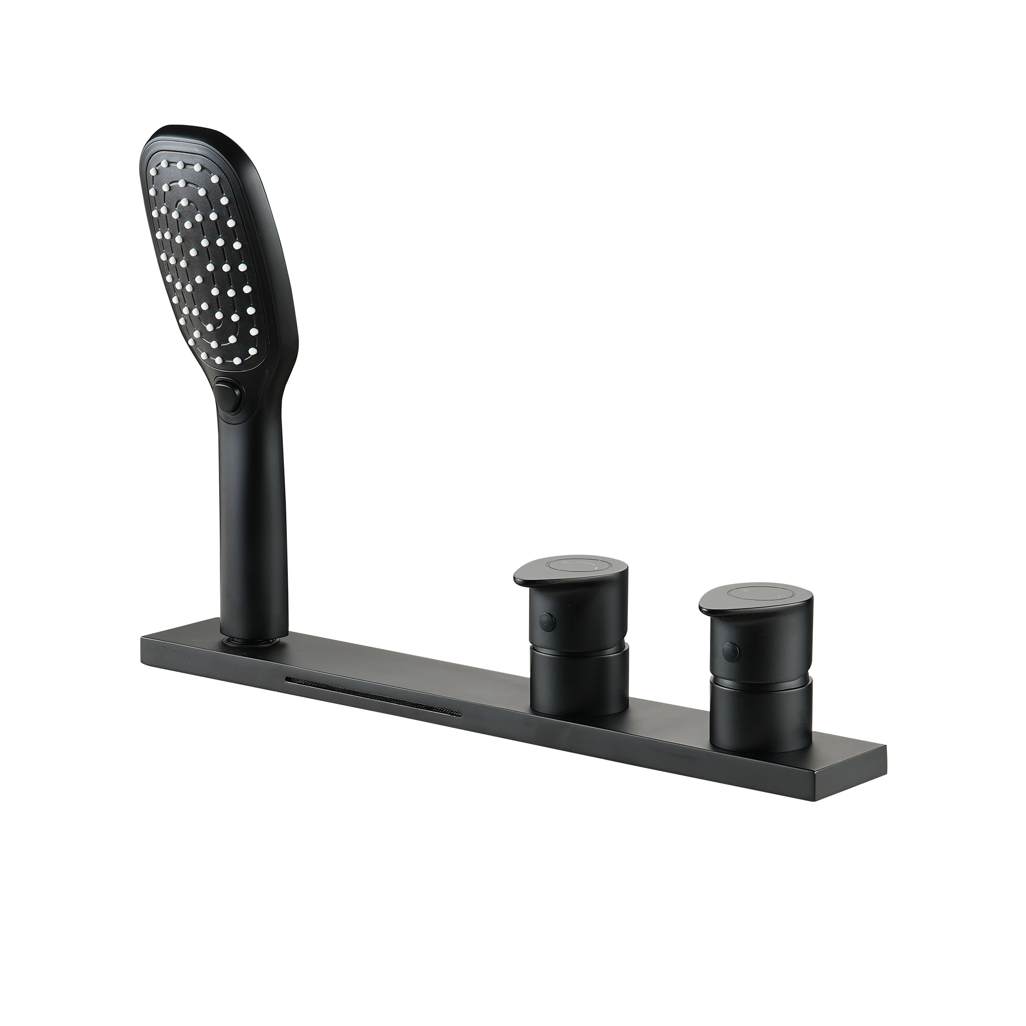 2-Handle Deck-Mounted Bathtub Faucet with 2 Spray Modes Hand Shower