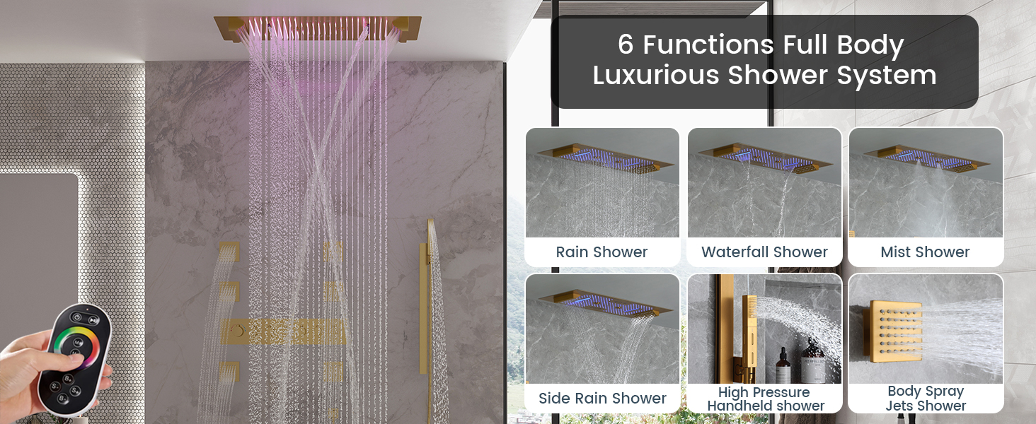 6-Function LED Shower System