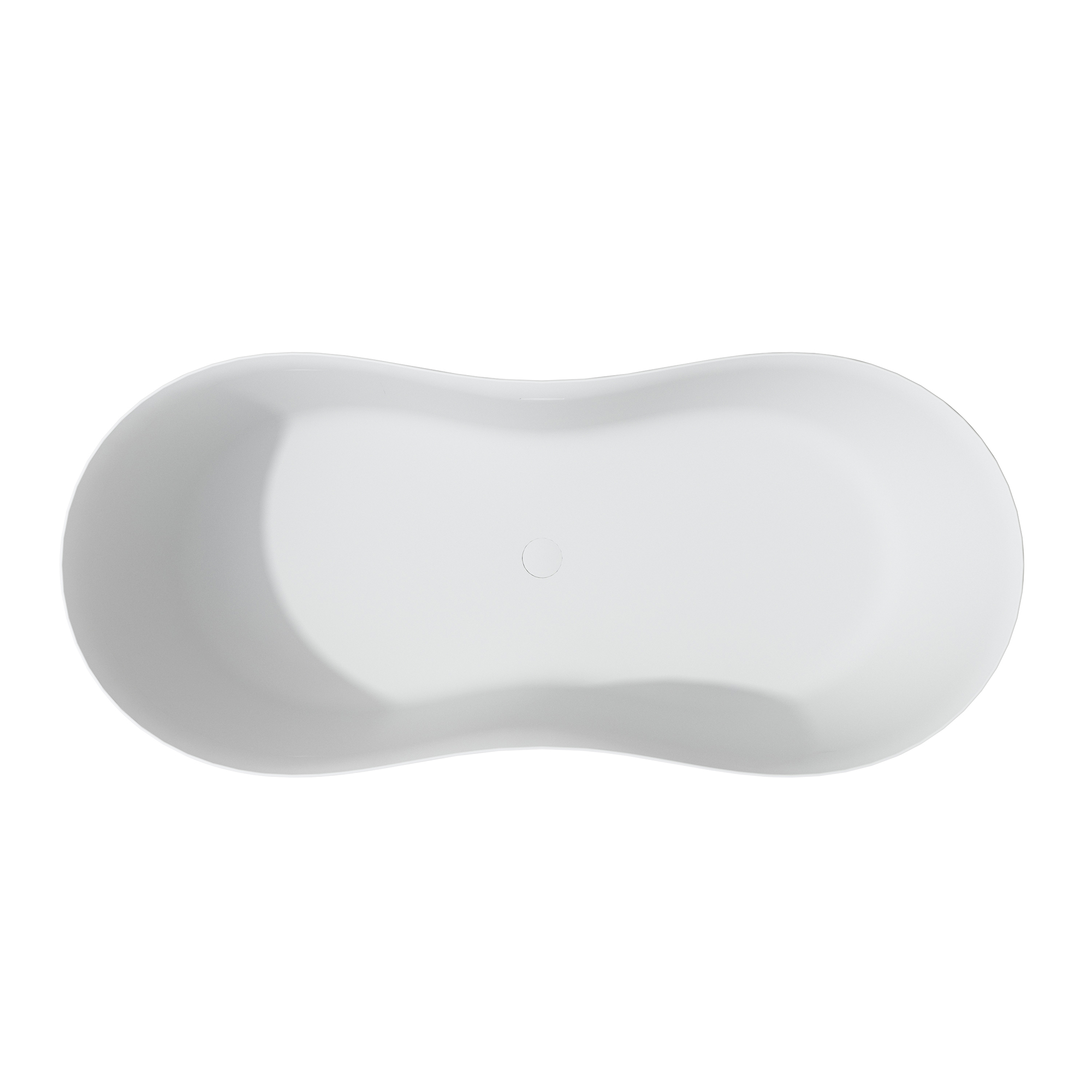 67" Solid Surface Freestanding Soaking Bathtub with Unique Peanut Shape