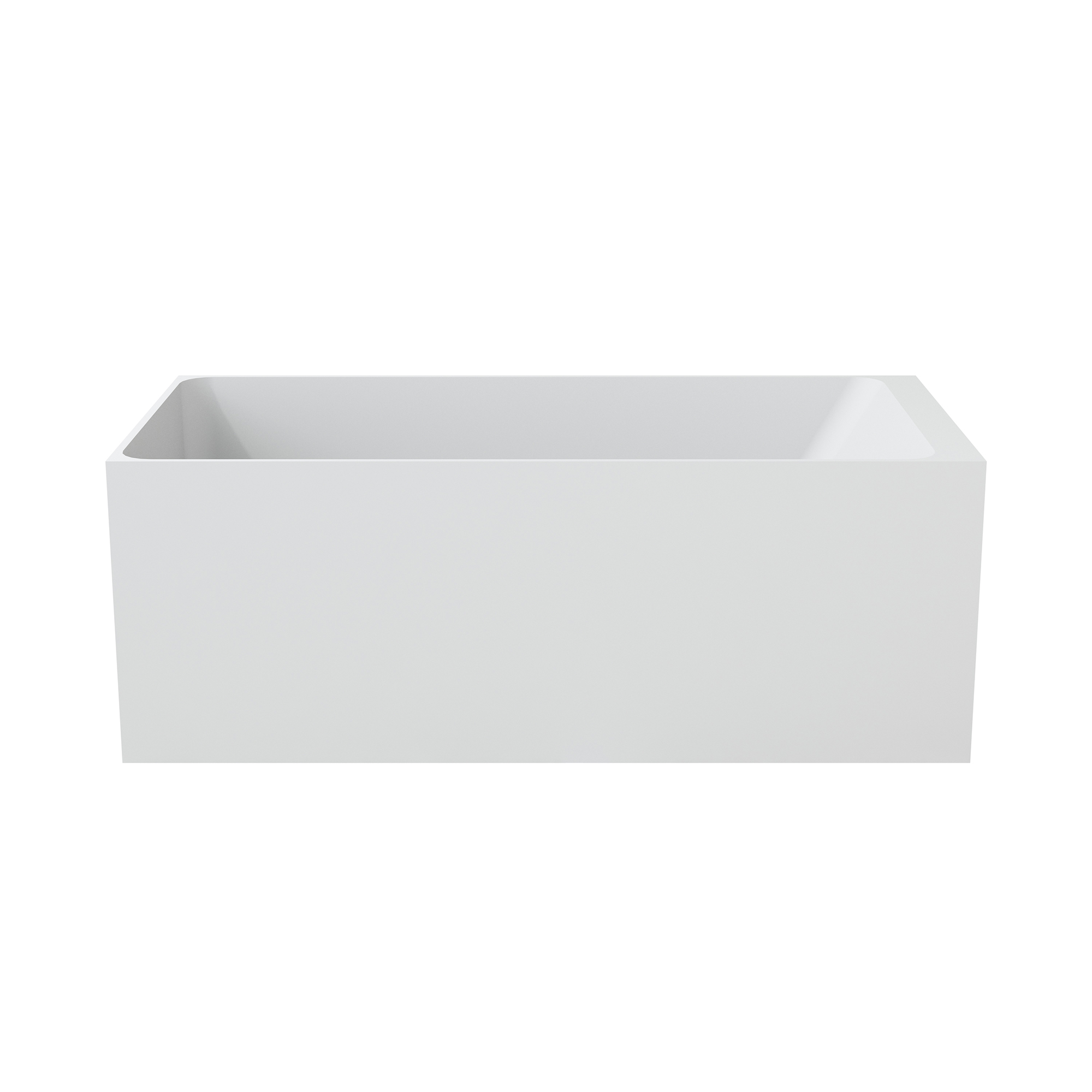 59" Rectangular Solid Surface Freestanding Bathtub with Sloped Backrest