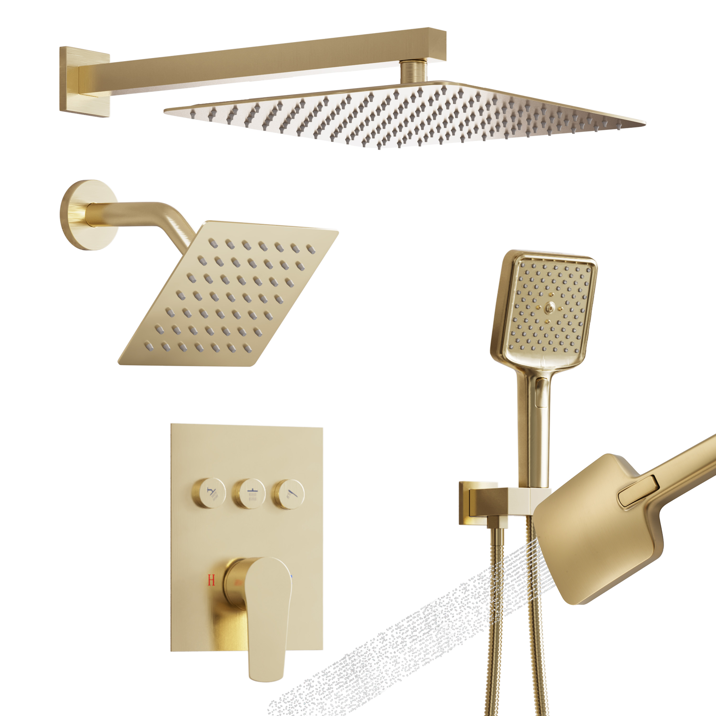 12-inch Dual Shower System with 4-Function Handheld Shower